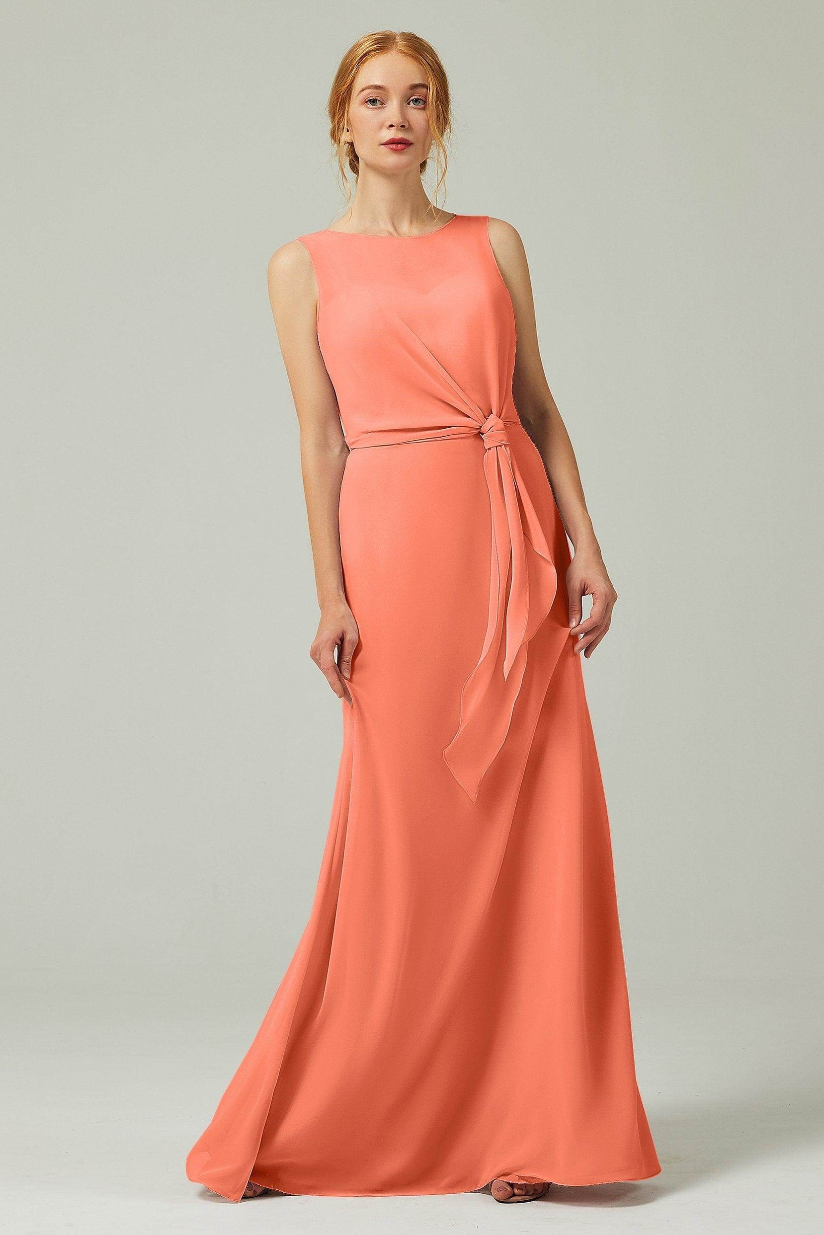 A-Line Floor Length Chiffon Bridesmaid Dress CB0317