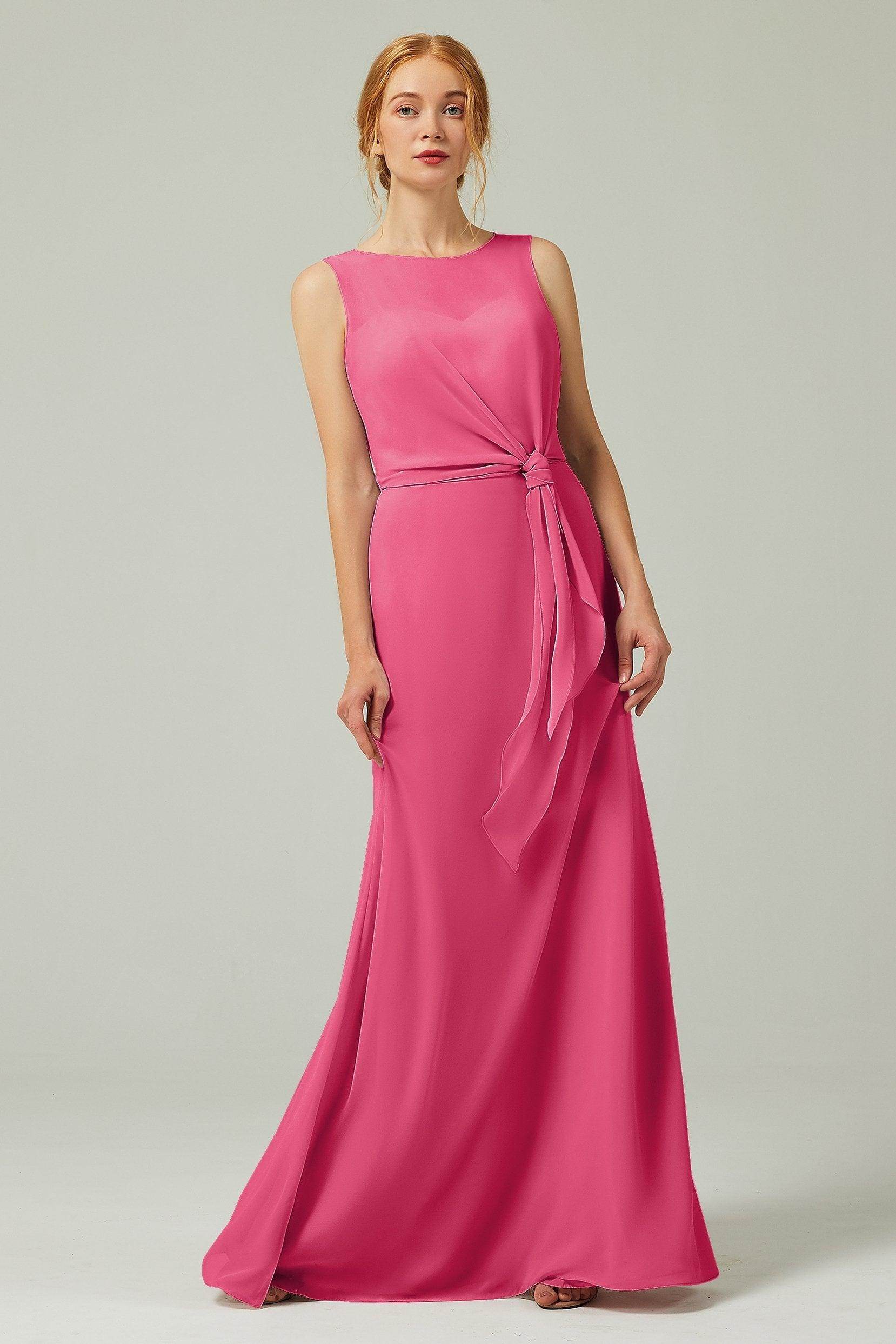 A-Line Floor Length Chiffon Bridesmaid Dress CB0317