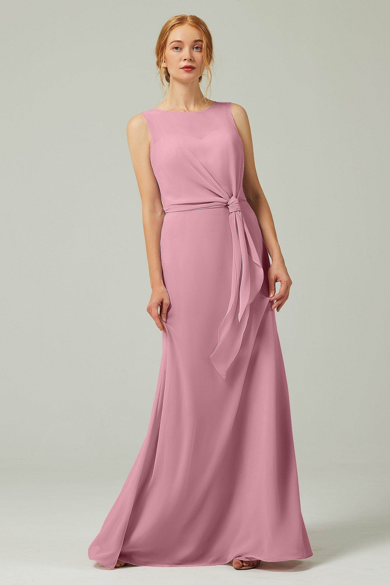 A-Line Floor Length Chiffon Bridesmaid Dress CB0317