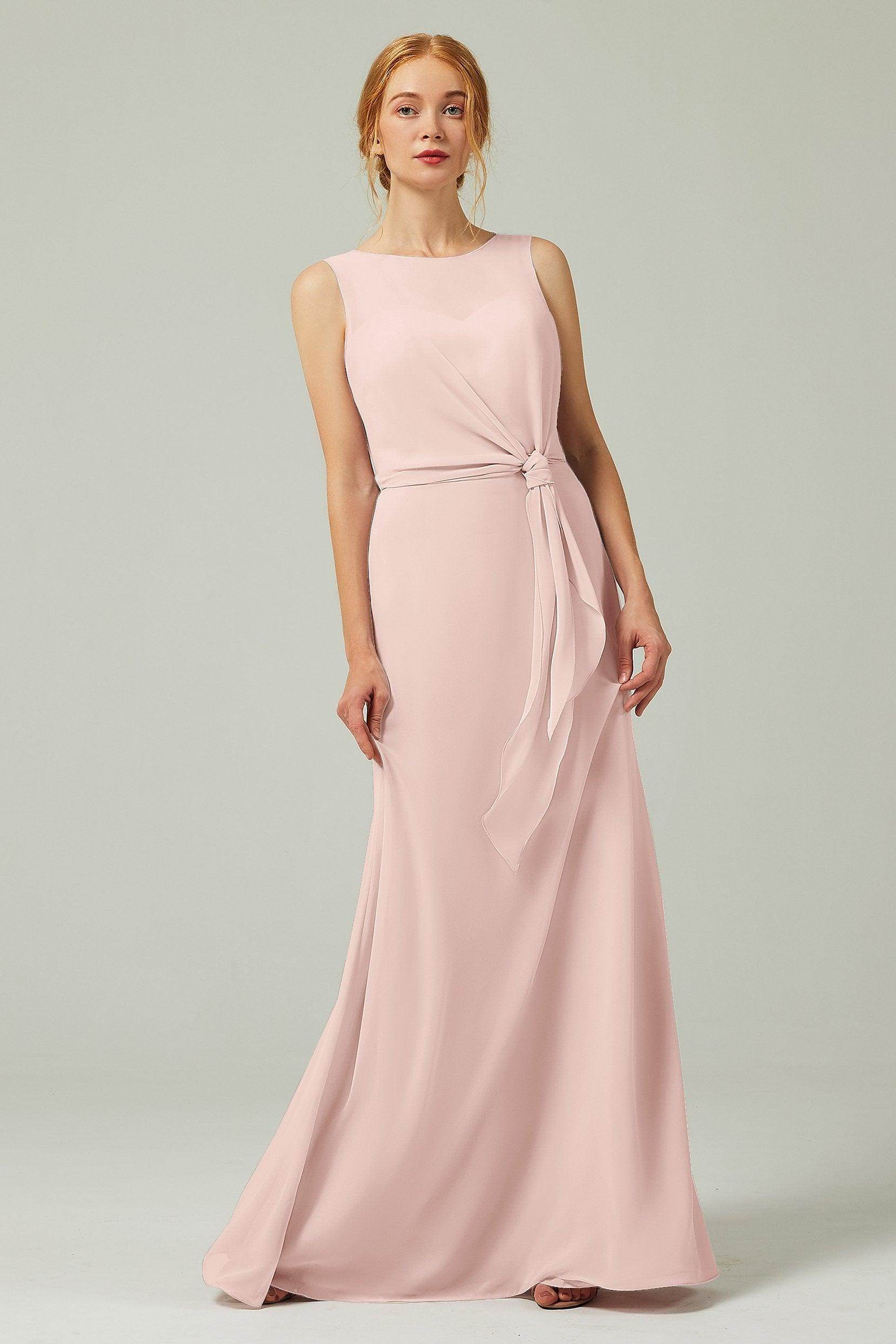 A-Line Floor Length Chiffon Bridesmaid Dress CB0317