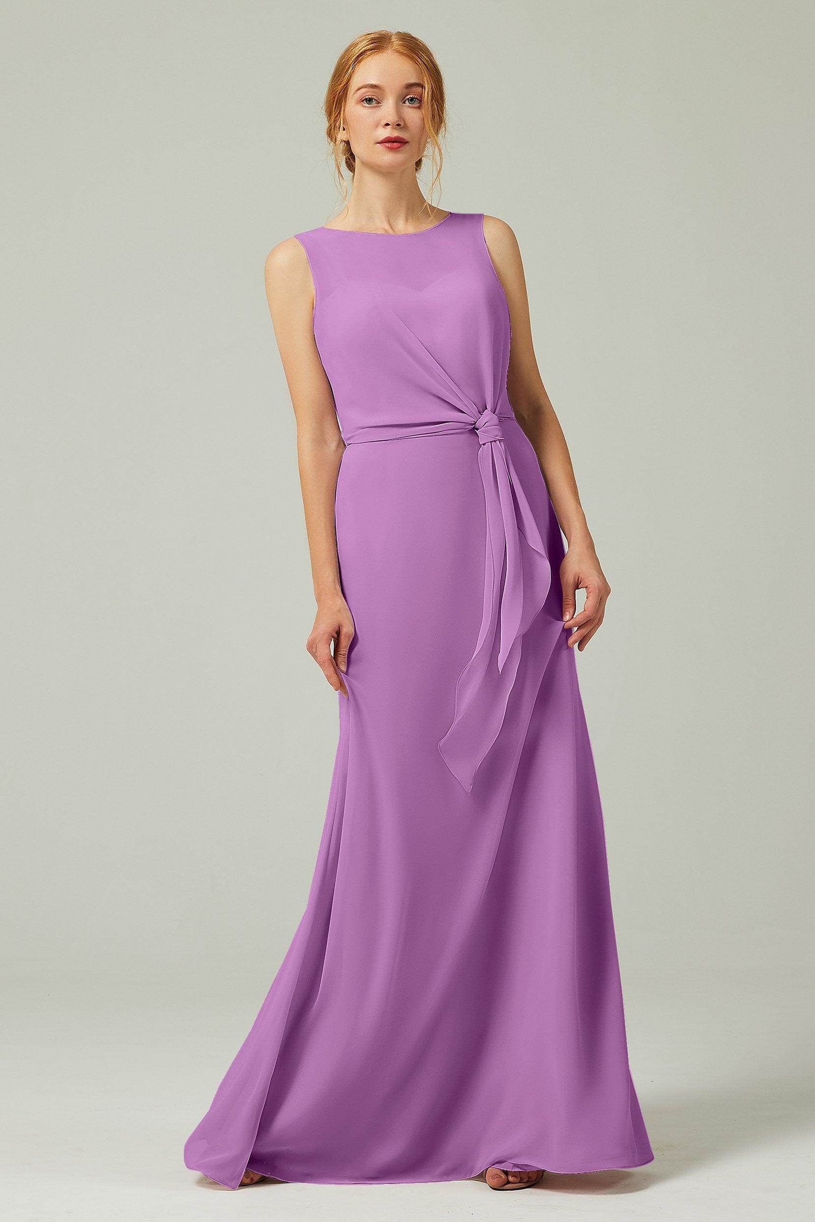 A-Line Floor Length Chiffon Bridesmaid Dress CB0317