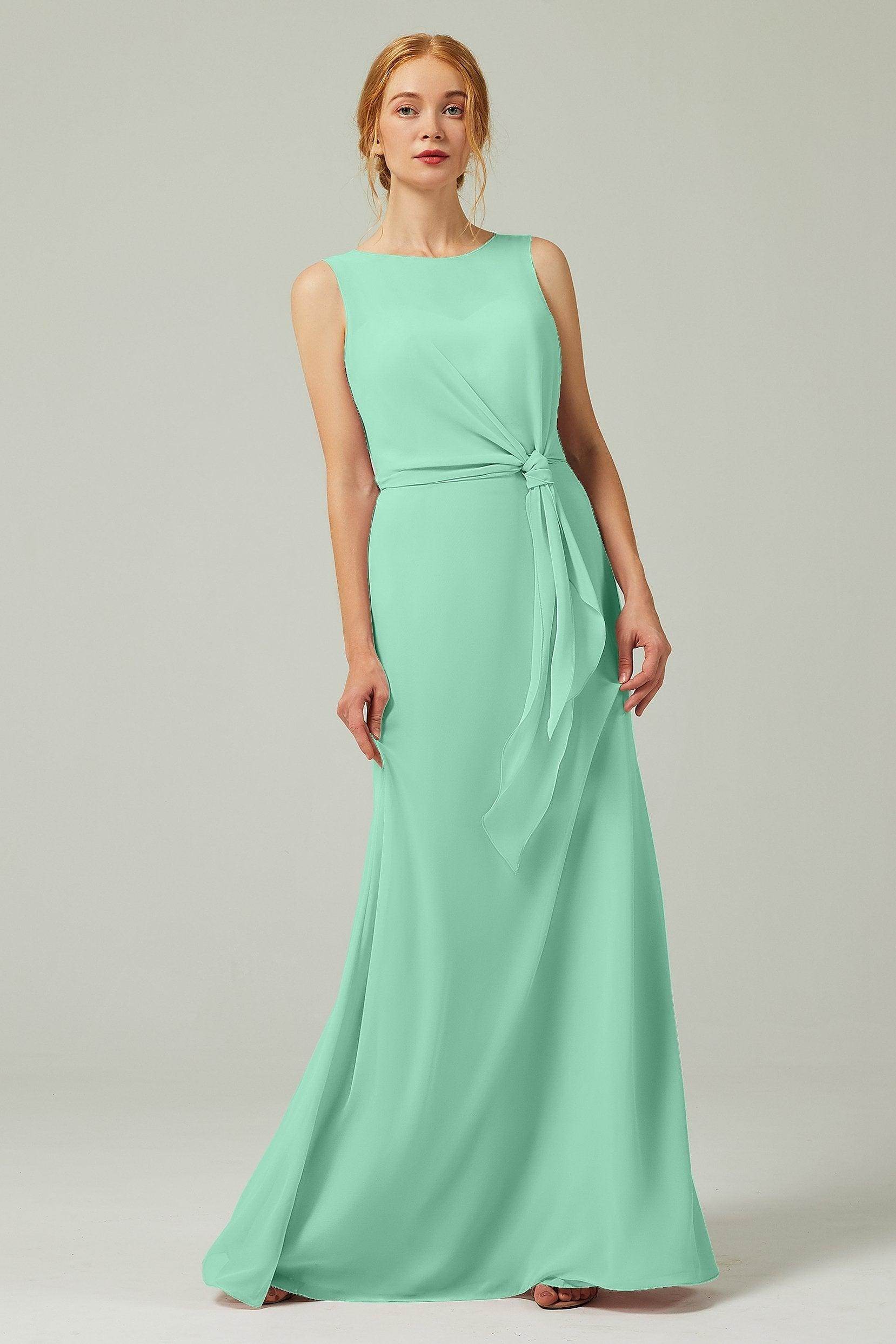 A-Line Floor Length Chiffon Bridesmaid Dress CB0317