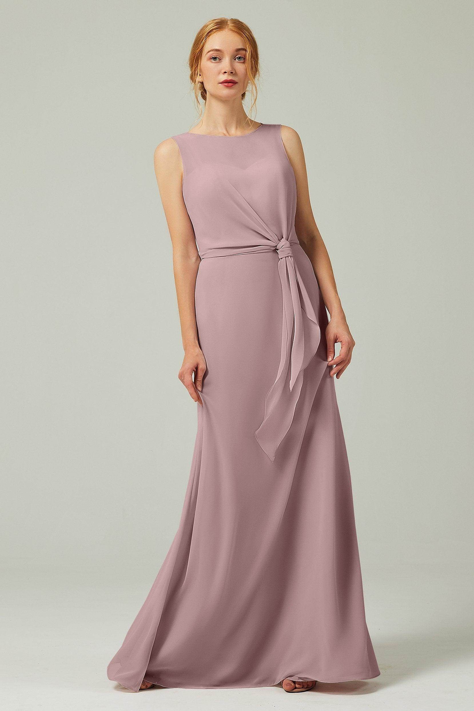 A-Line Floor Length Chiffon Bridesmaid Dress CB0317