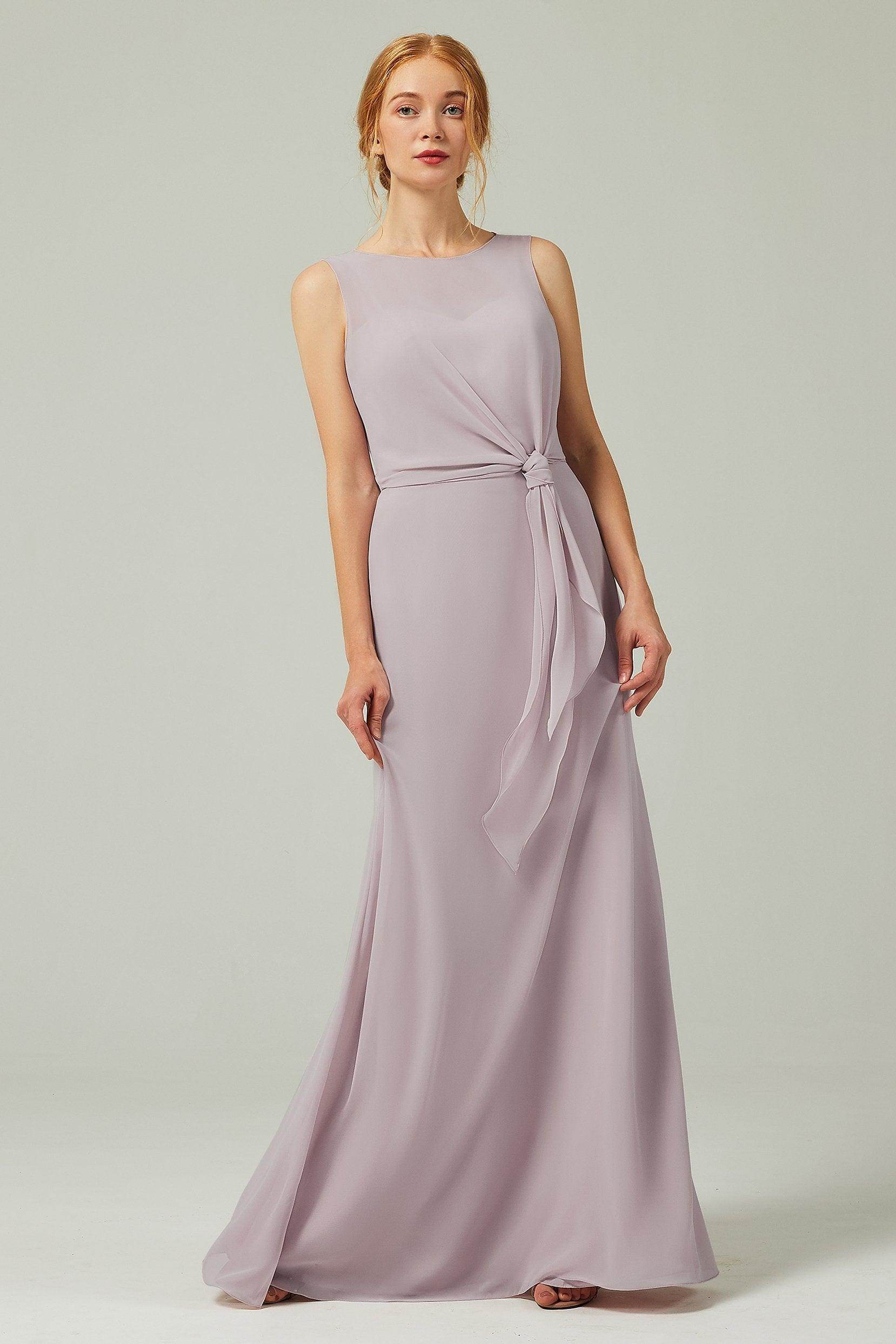 A-Line Floor Length Chiffon Bridesmaid Dress CB0317