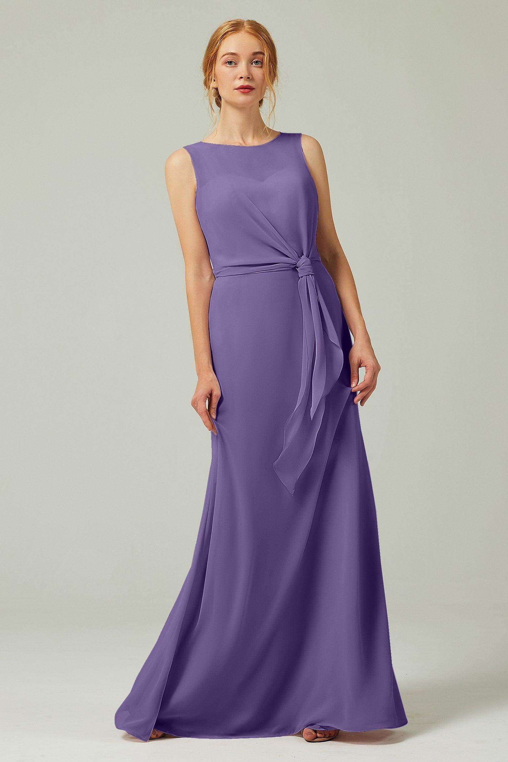 A-Line Floor Length Chiffon Bridesmaid Dress CB0317