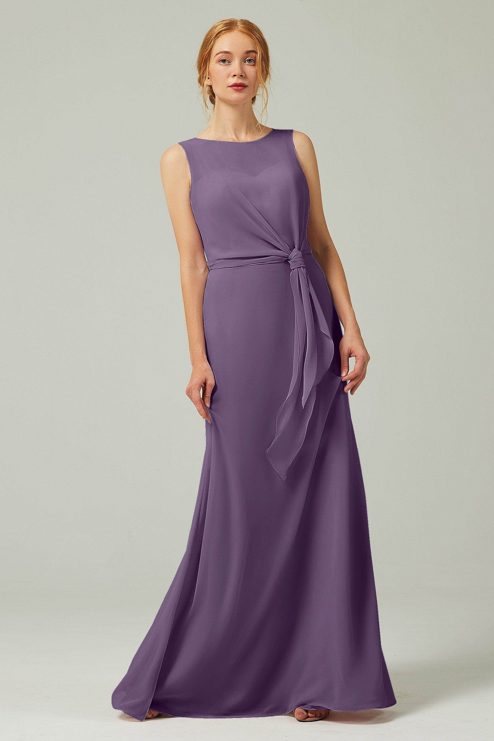 A-Line Floor Length Chiffon Bridesmaid Dress CB0317