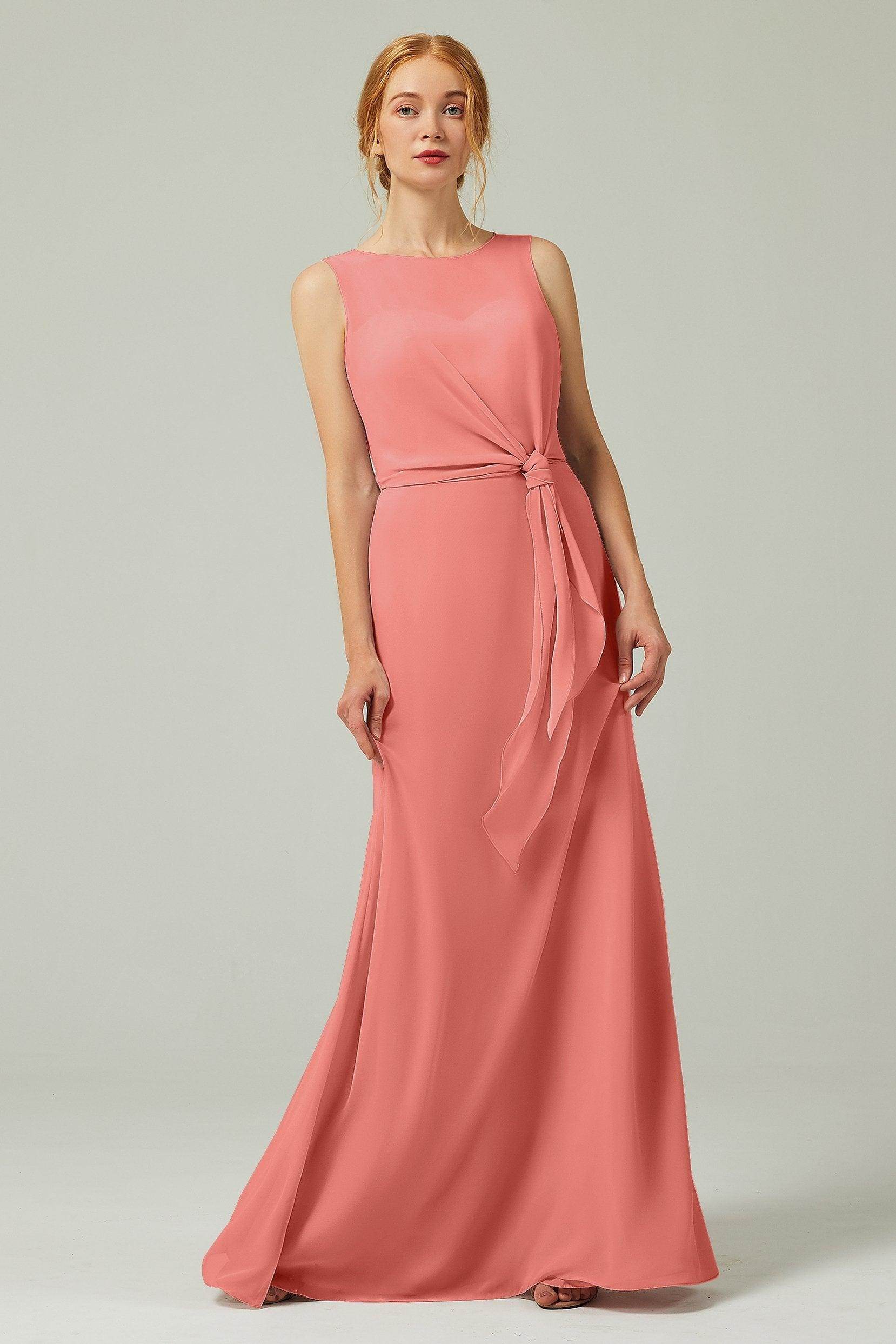 A-Line Floor Length Chiffon Bridesmaid Dress CB0317