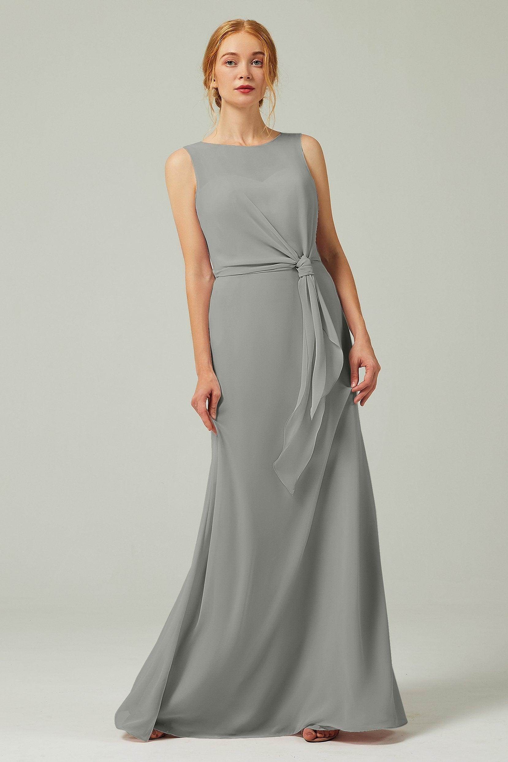 A-Line Floor Length Chiffon Bridesmaid Dress CB0317