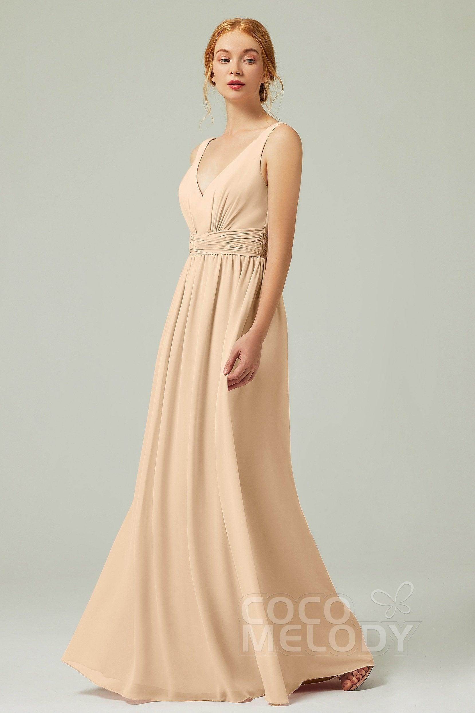 A-Line Floor Length Chiffon Bridesmaid Dress CB0318