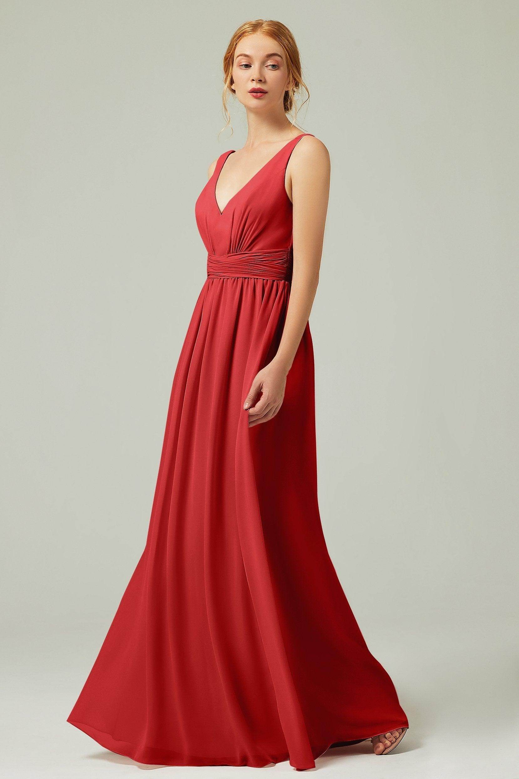 A-Line Floor Length Chiffon Bridesmaid Dress CB0318