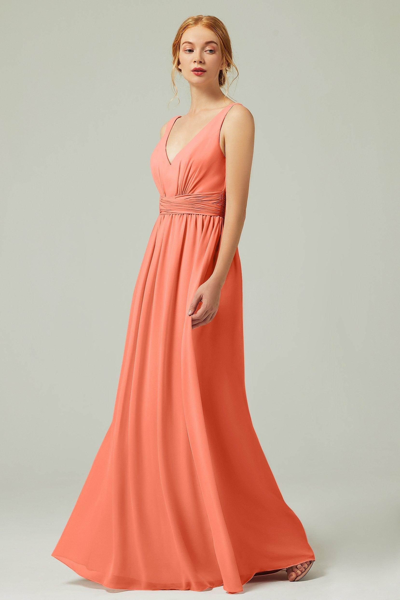A-Line Floor Length Chiffon Bridesmaid Dress CB0318