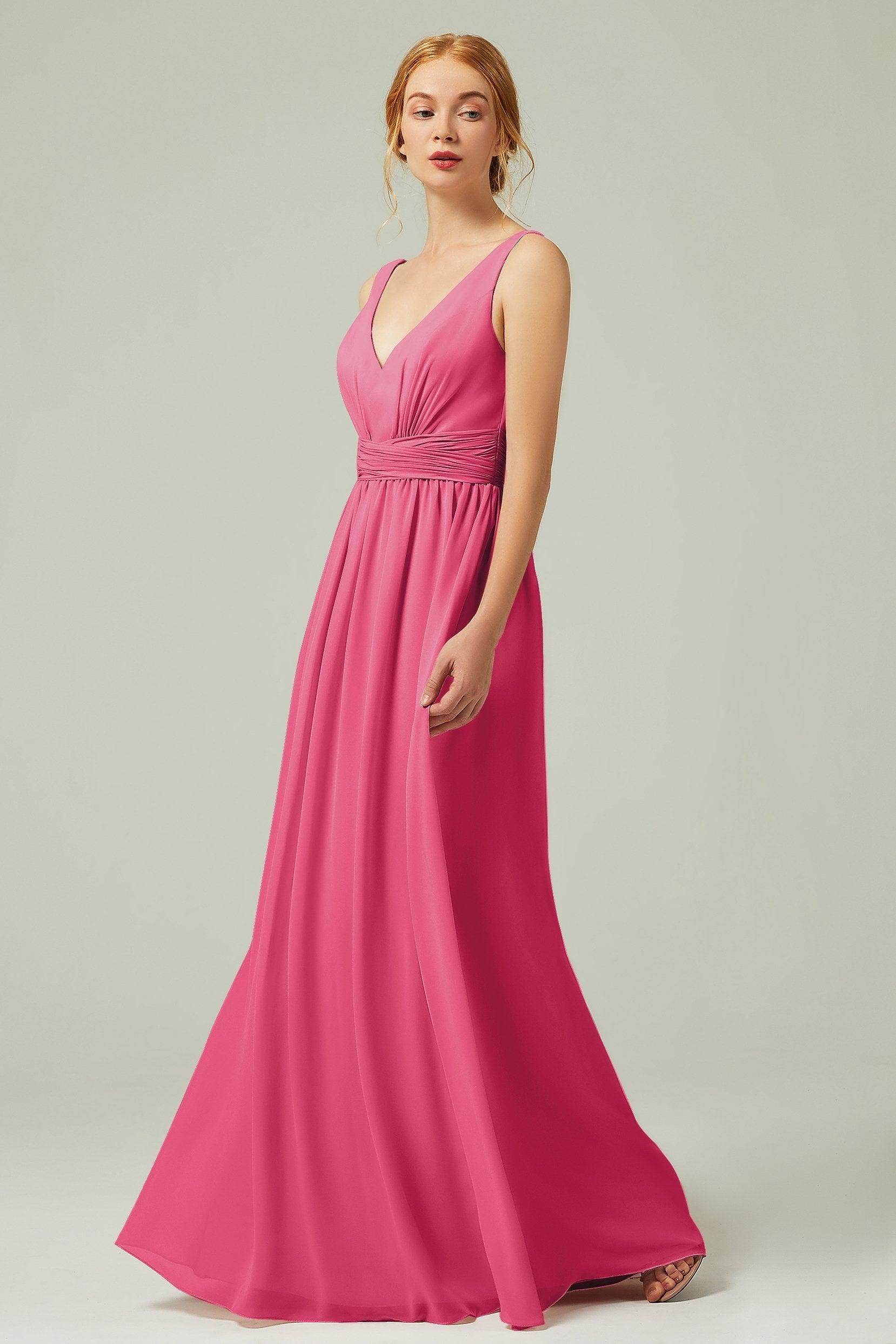 A-Line Floor Length Chiffon Bridesmaid Dress CB0318