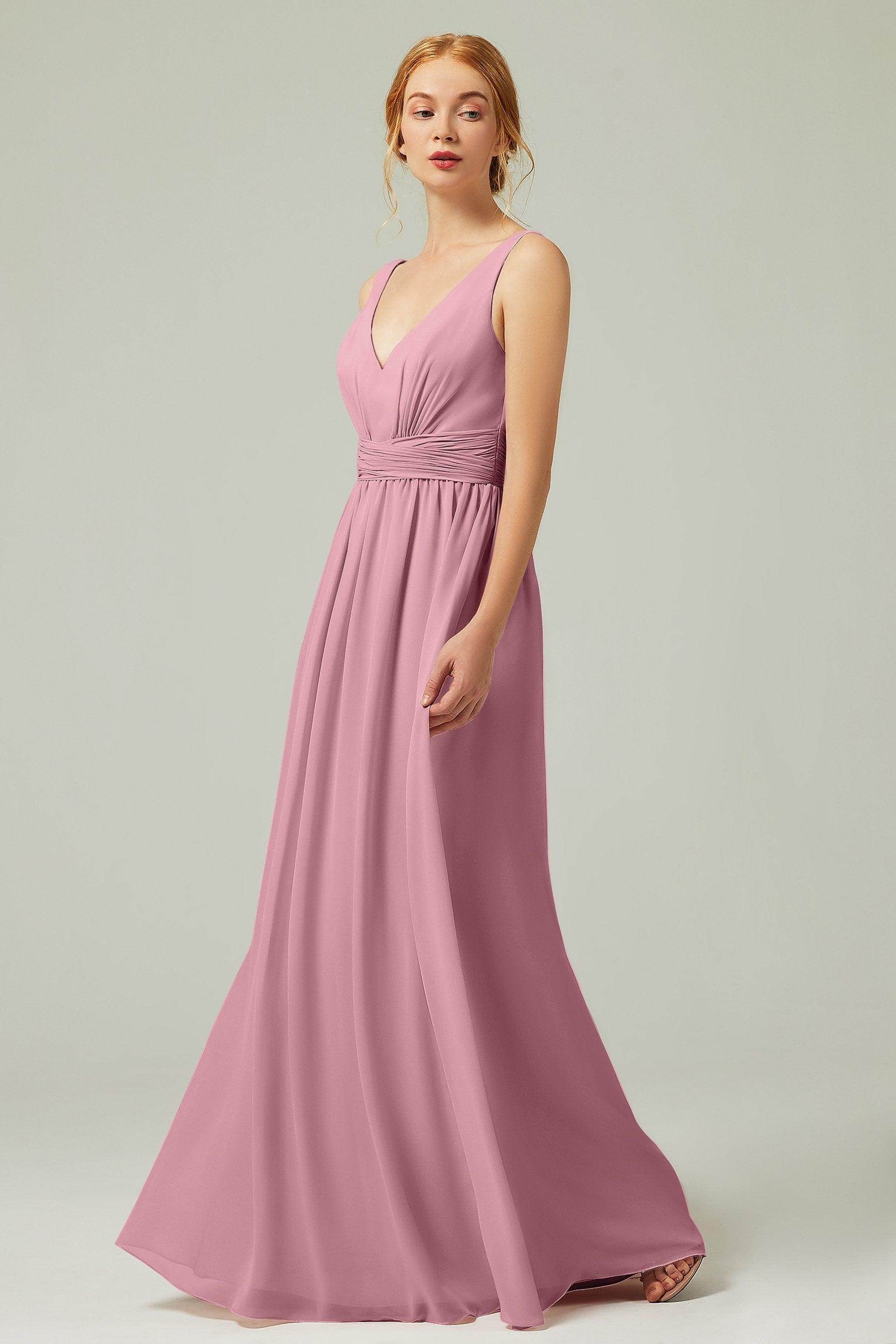 A-Line Floor Length Chiffon Bridesmaid Dress CB0318