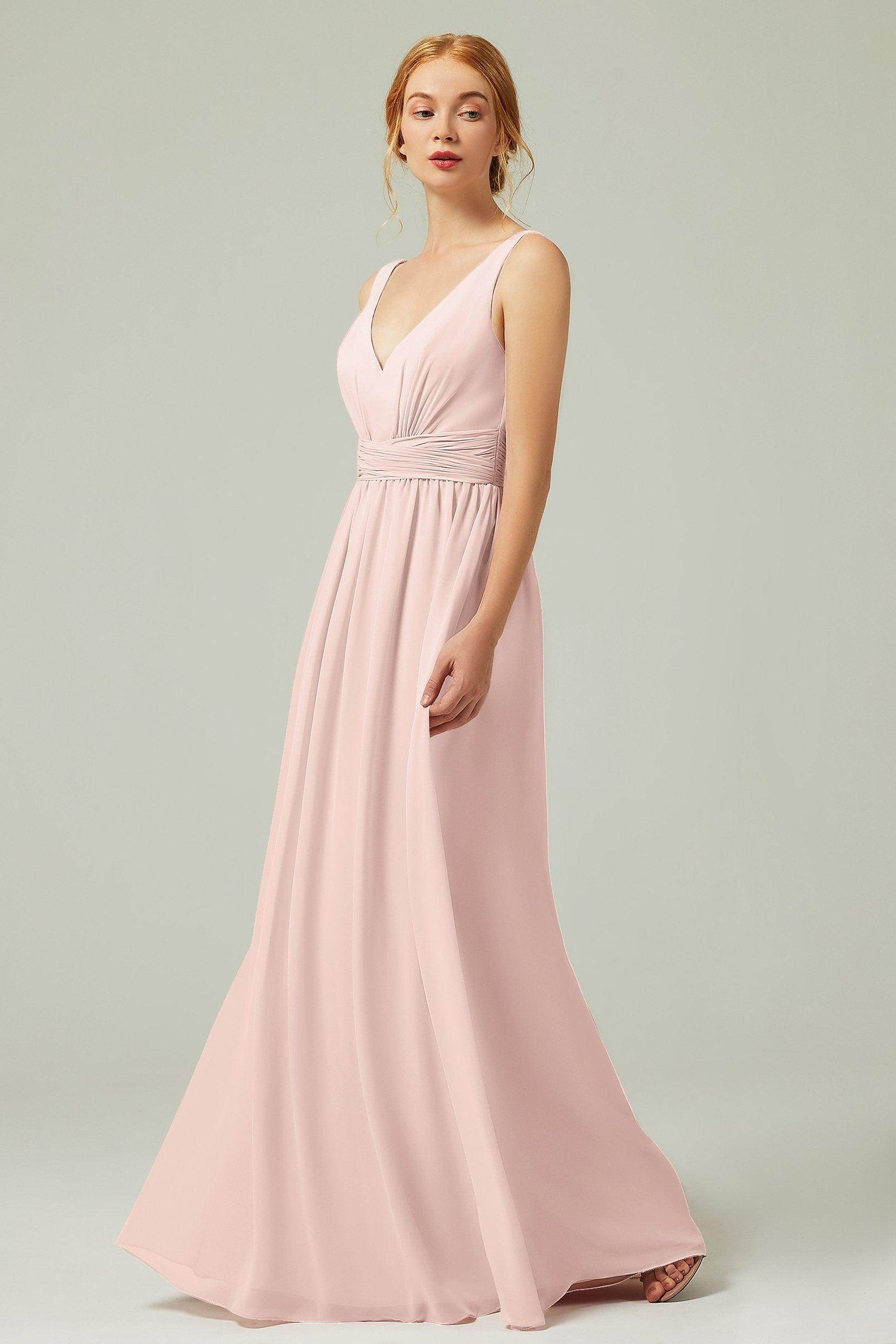 A-Line Floor Length Chiffon Bridesmaid Dress CB0318