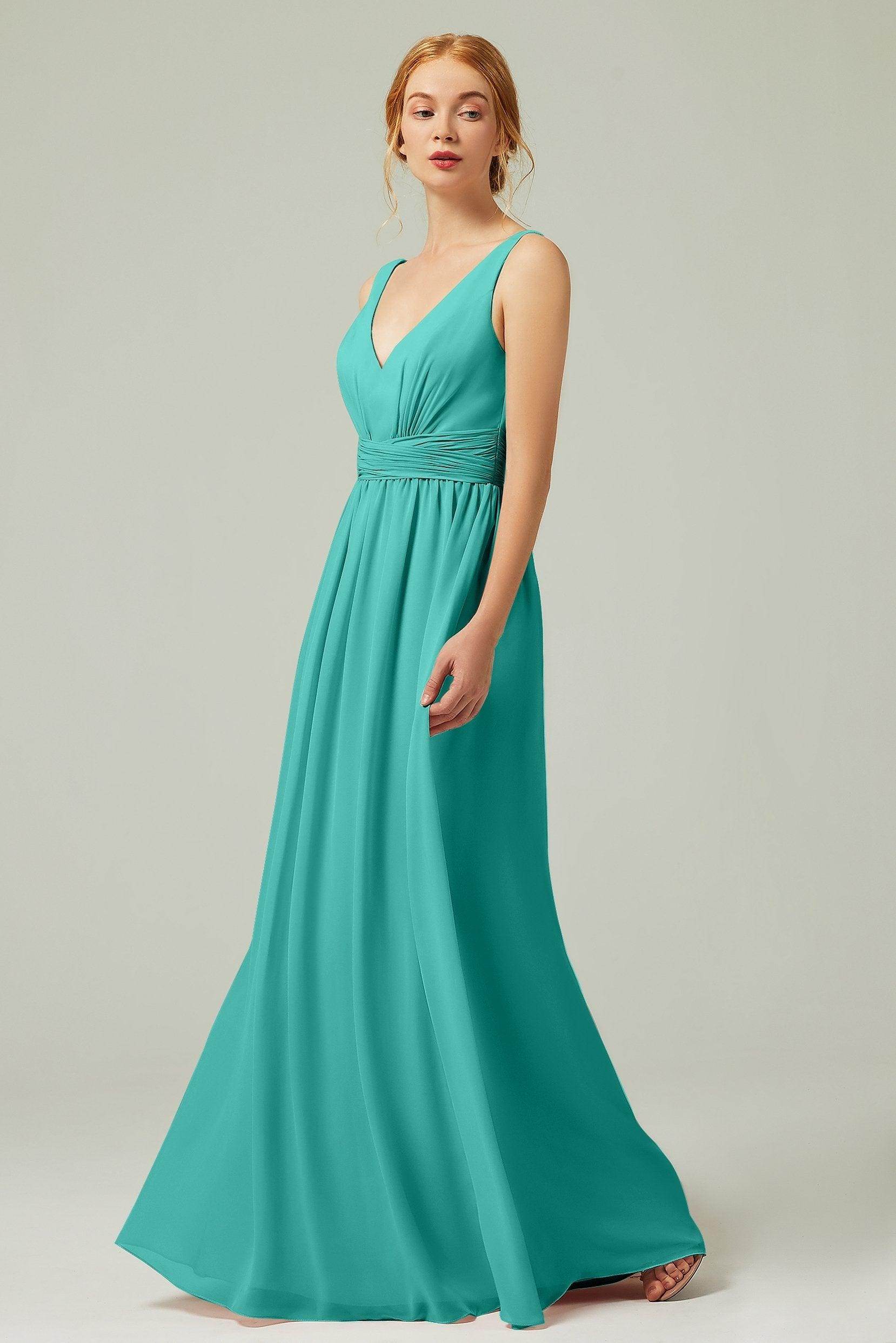A-Line Floor Length Chiffon Bridesmaid Dress CB0318