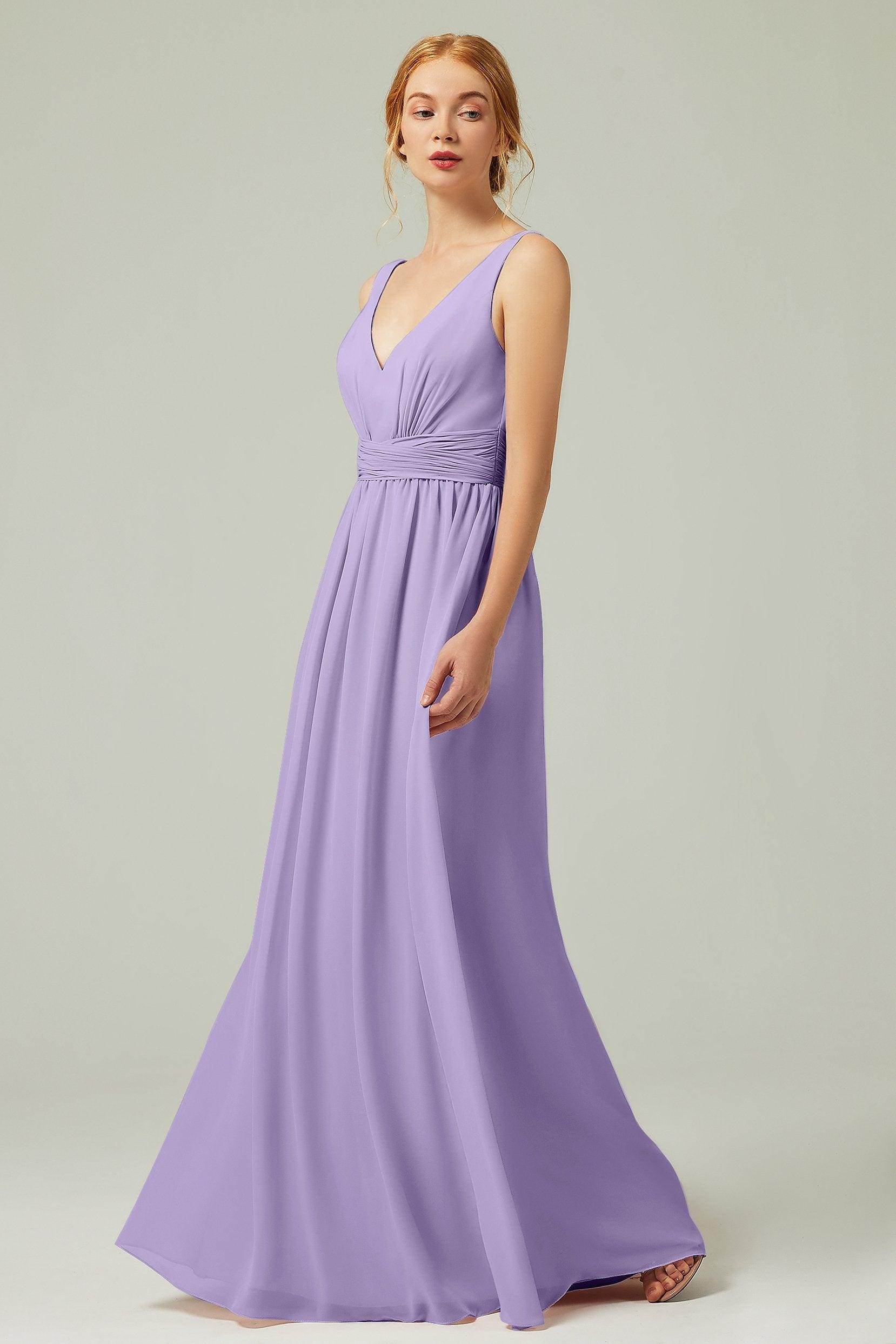 A-Line Floor Length Chiffon Bridesmaid Dress CB0318