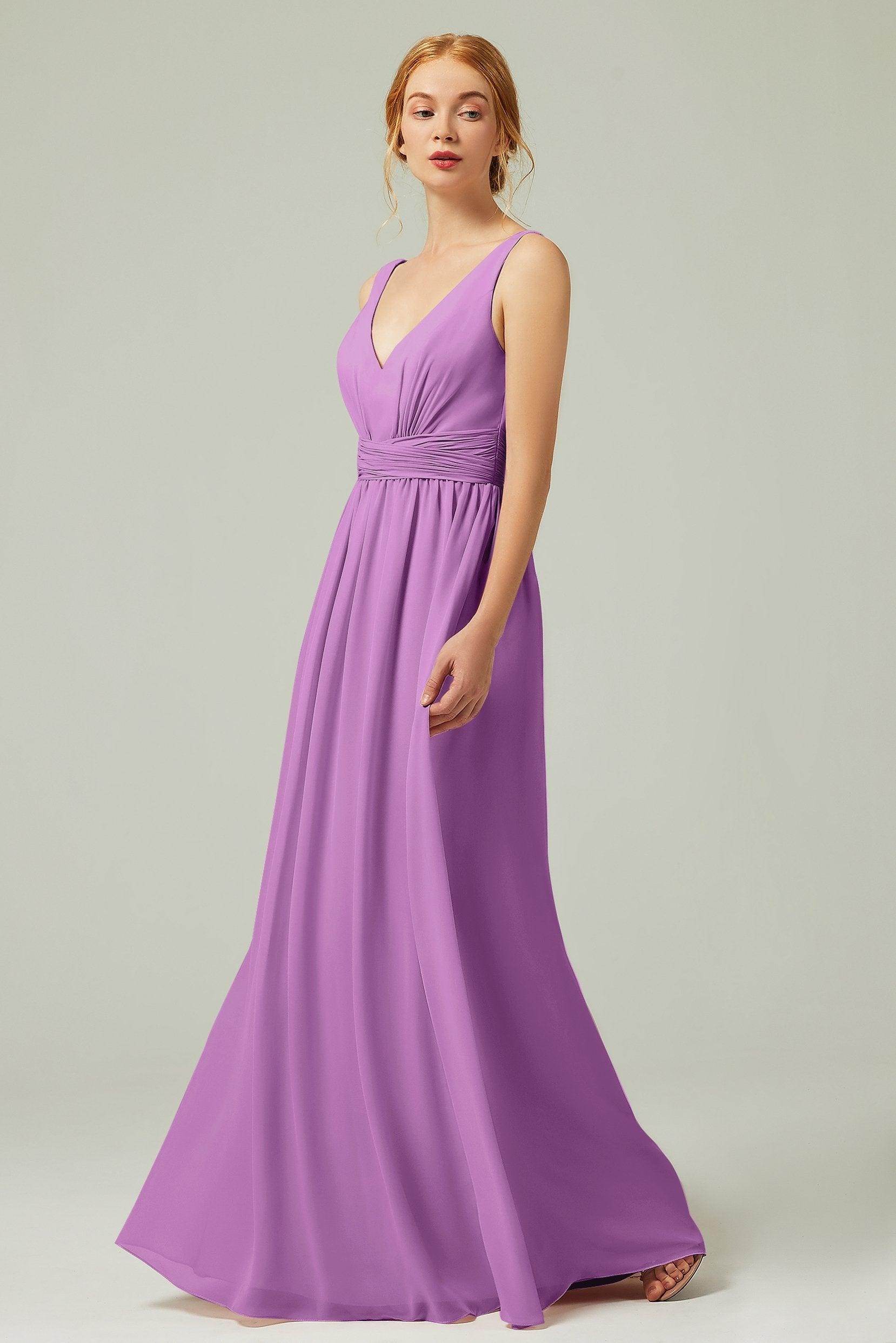 A-Line Floor Length Chiffon Bridesmaid Dress CB0318