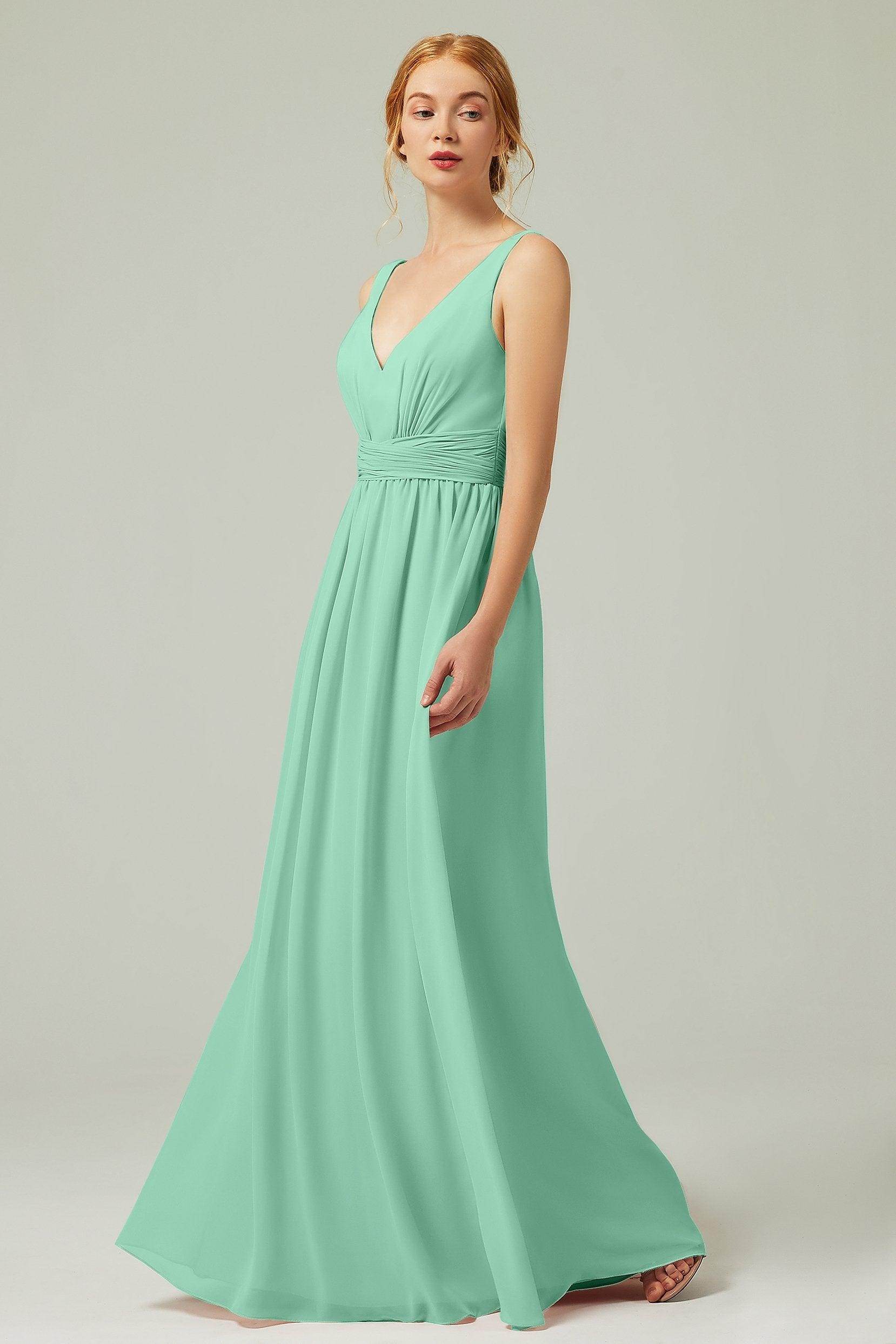 A-Line Floor Length Chiffon Bridesmaid Dress CB0318
