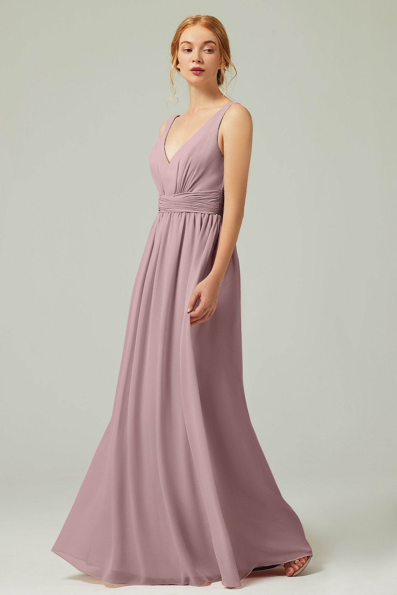 A-Line Floor Length Chiffon Bridesmaid Dress CB0318