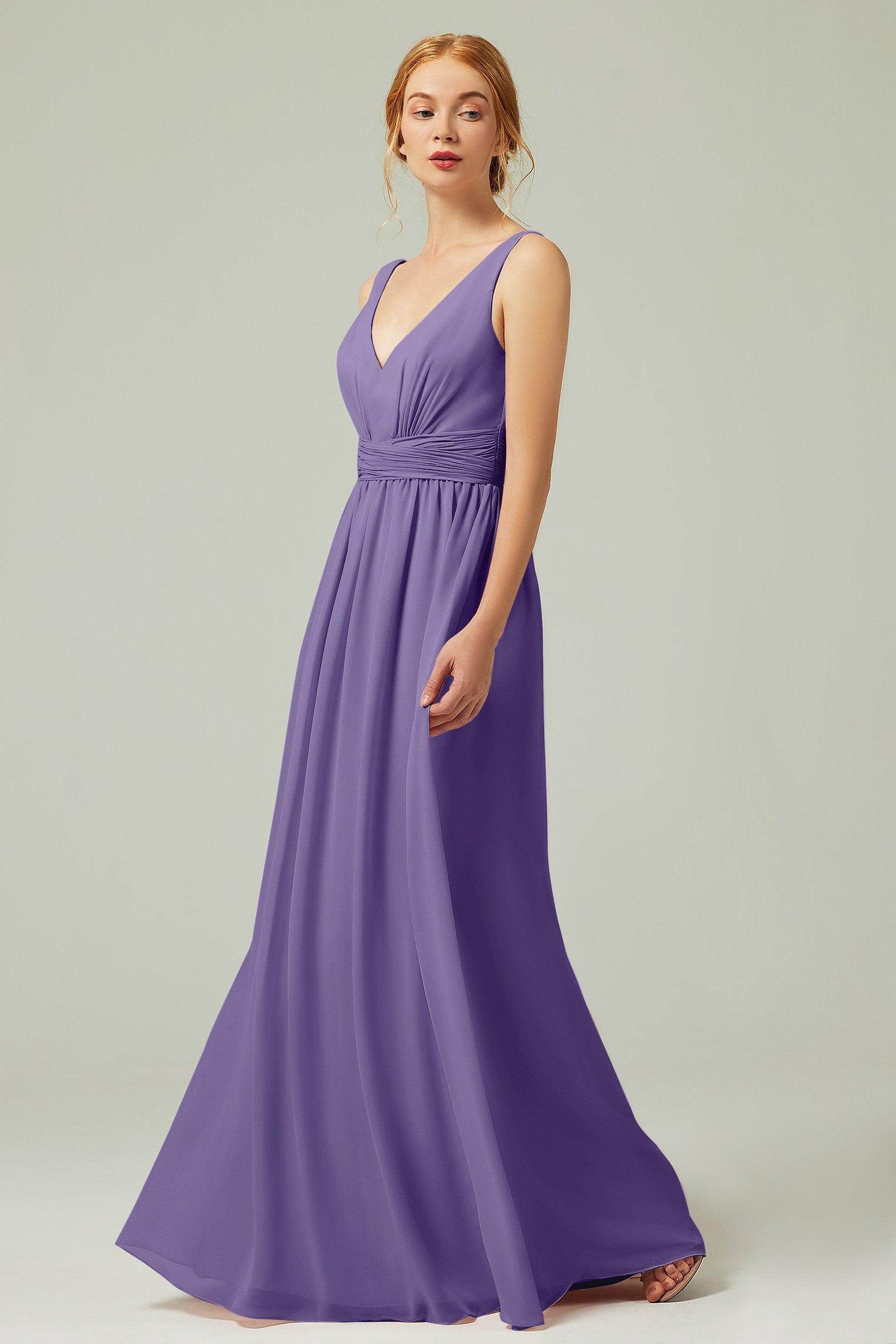 A-Line Floor Length Chiffon Bridesmaid Dress CB0318