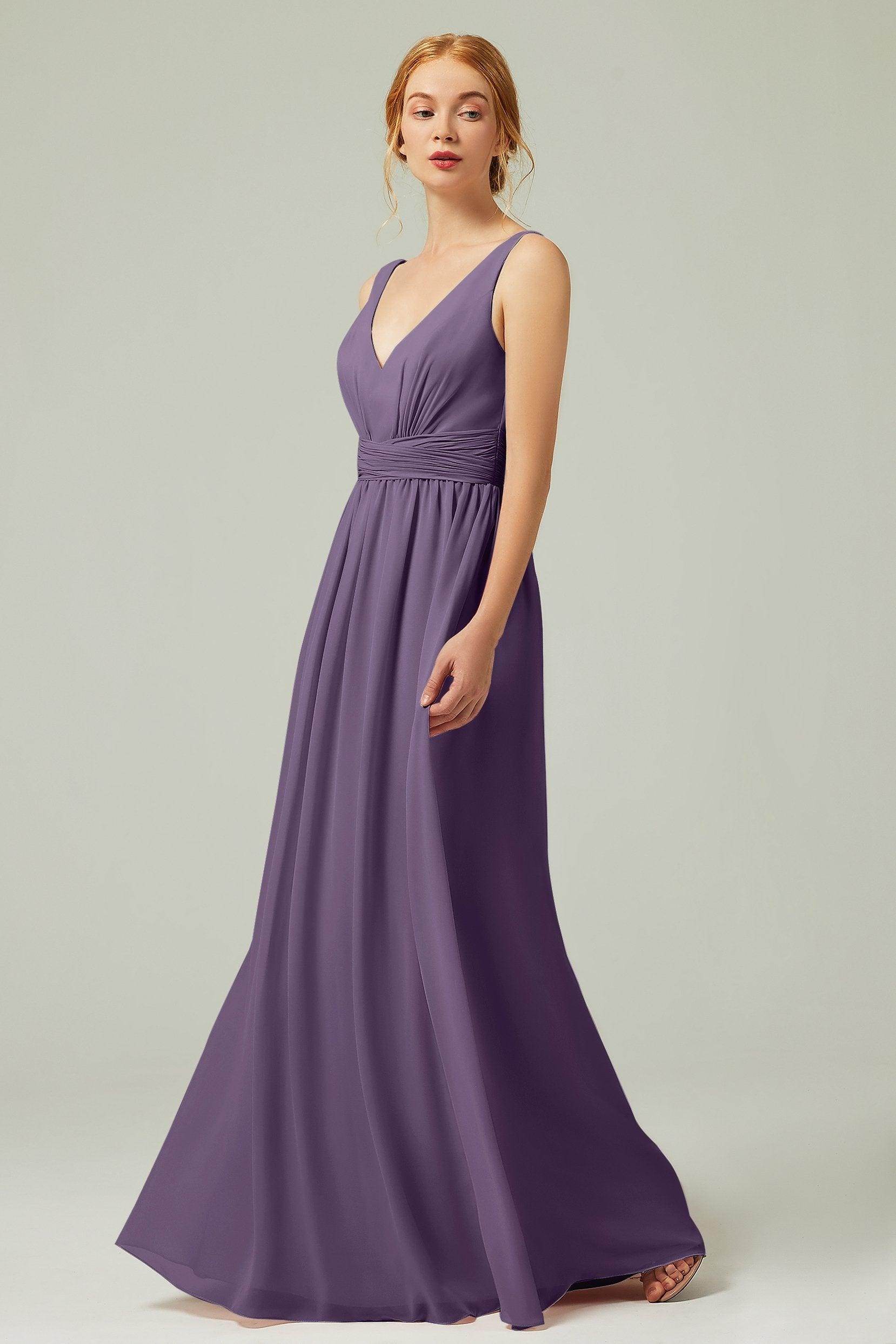 A-Line Floor Length Chiffon Bridesmaid Dress CB0318