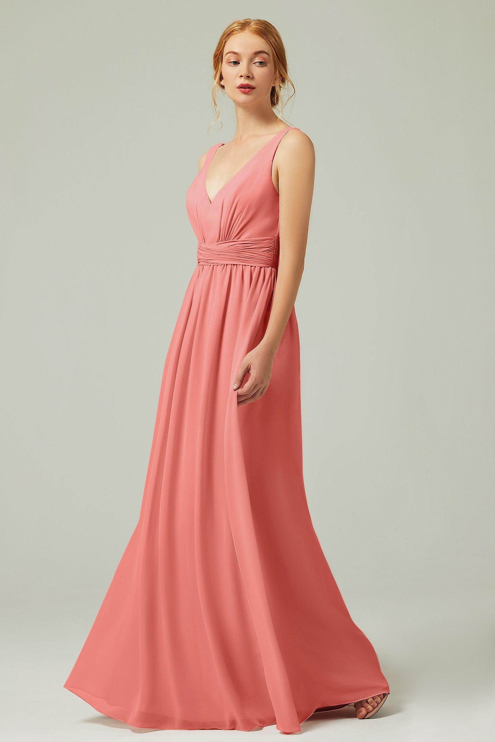 A-Line Floor Length Chiffon Bridesmaid Dress CB0318