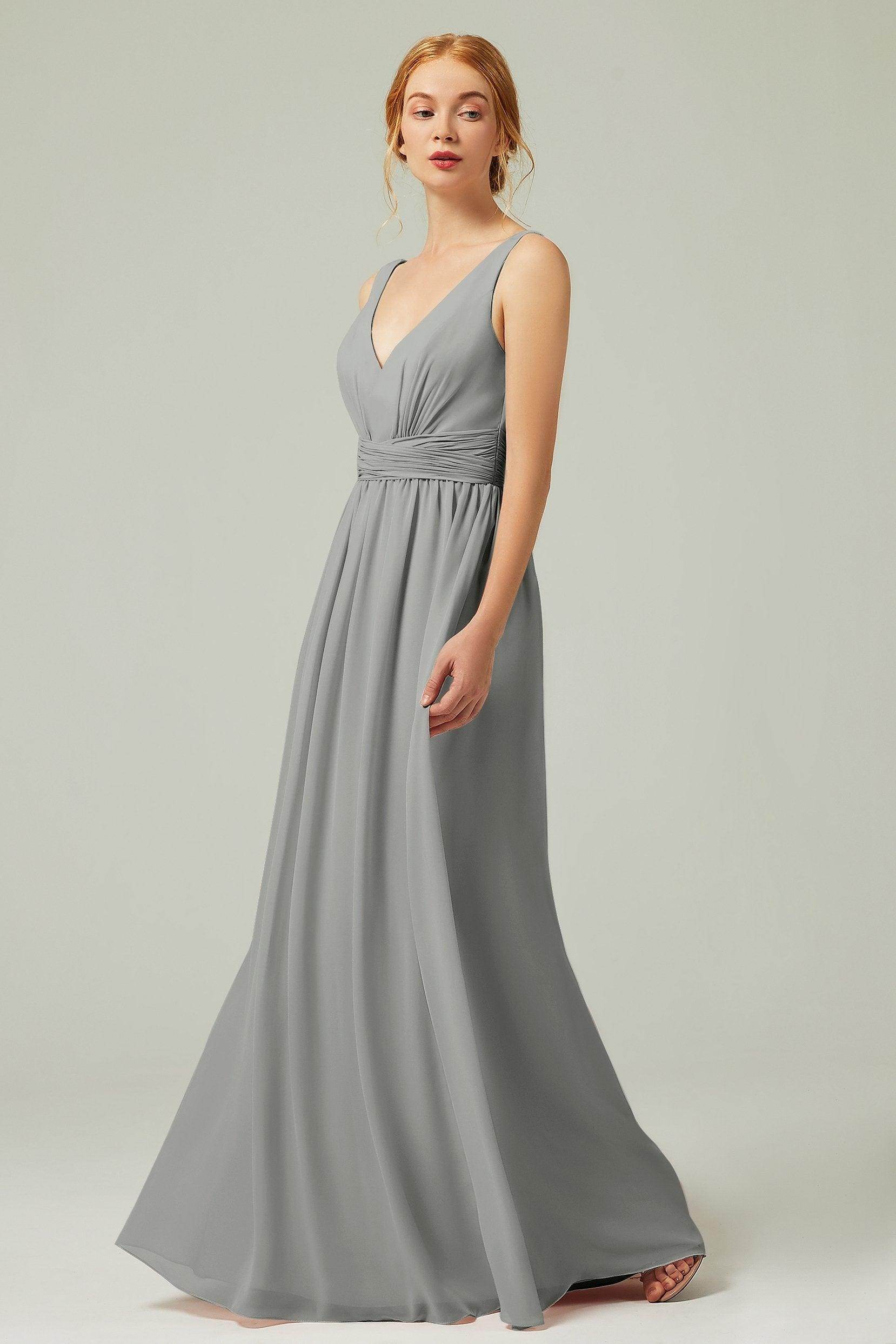 A-Line Floor Length Chiffon Bridesmaid Dress CB0318