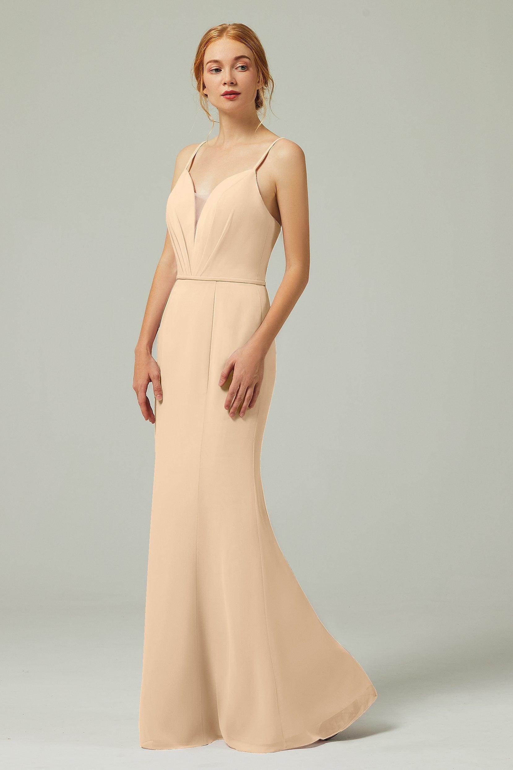 Trumpet-Mermaid Floor Length Chiffon Bridesmaid Dress CB0319