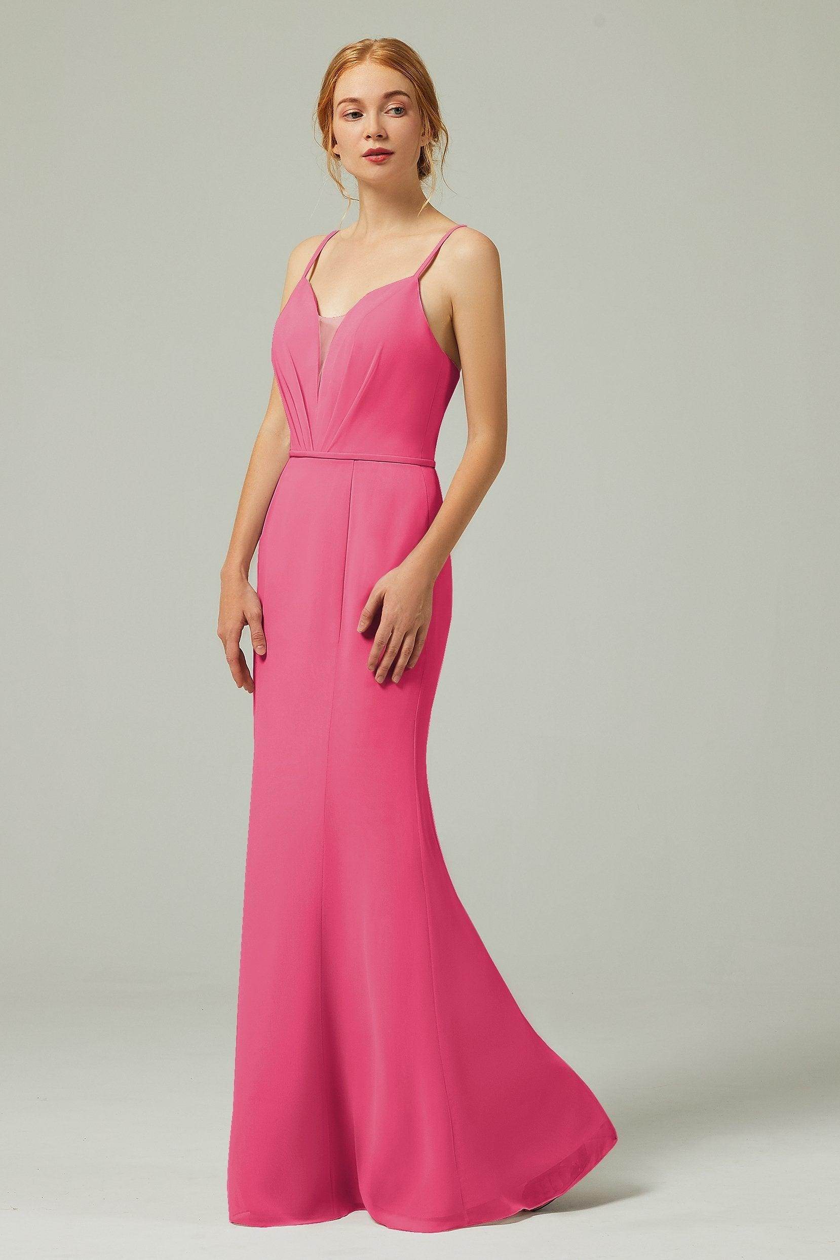 Trumpet-Mermaid Floor Length Chiffon Bridesmaid Dress CB0319