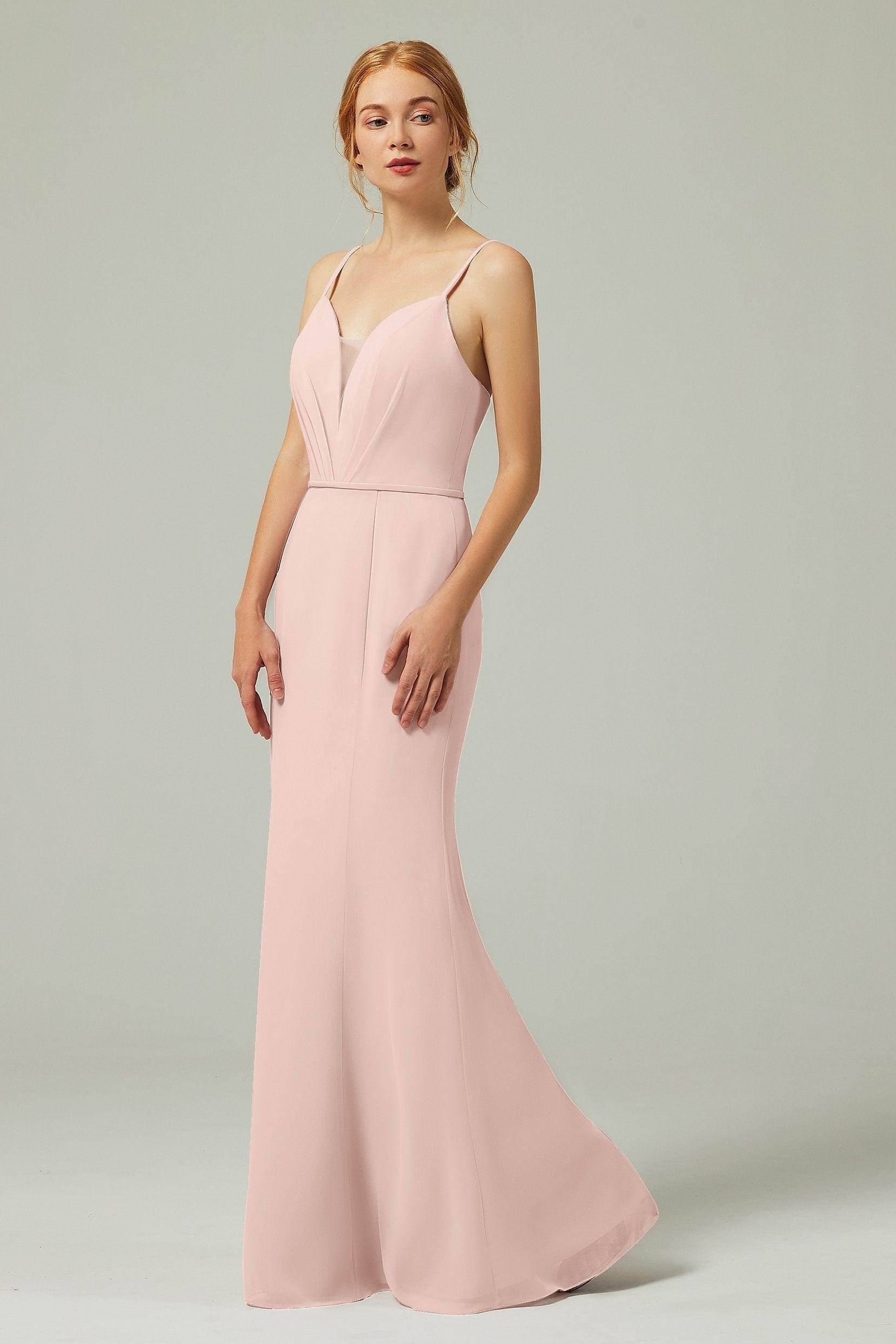 Trumpet-Mermaid Floor Length Chiffon Bridesmaid Dress CB0319