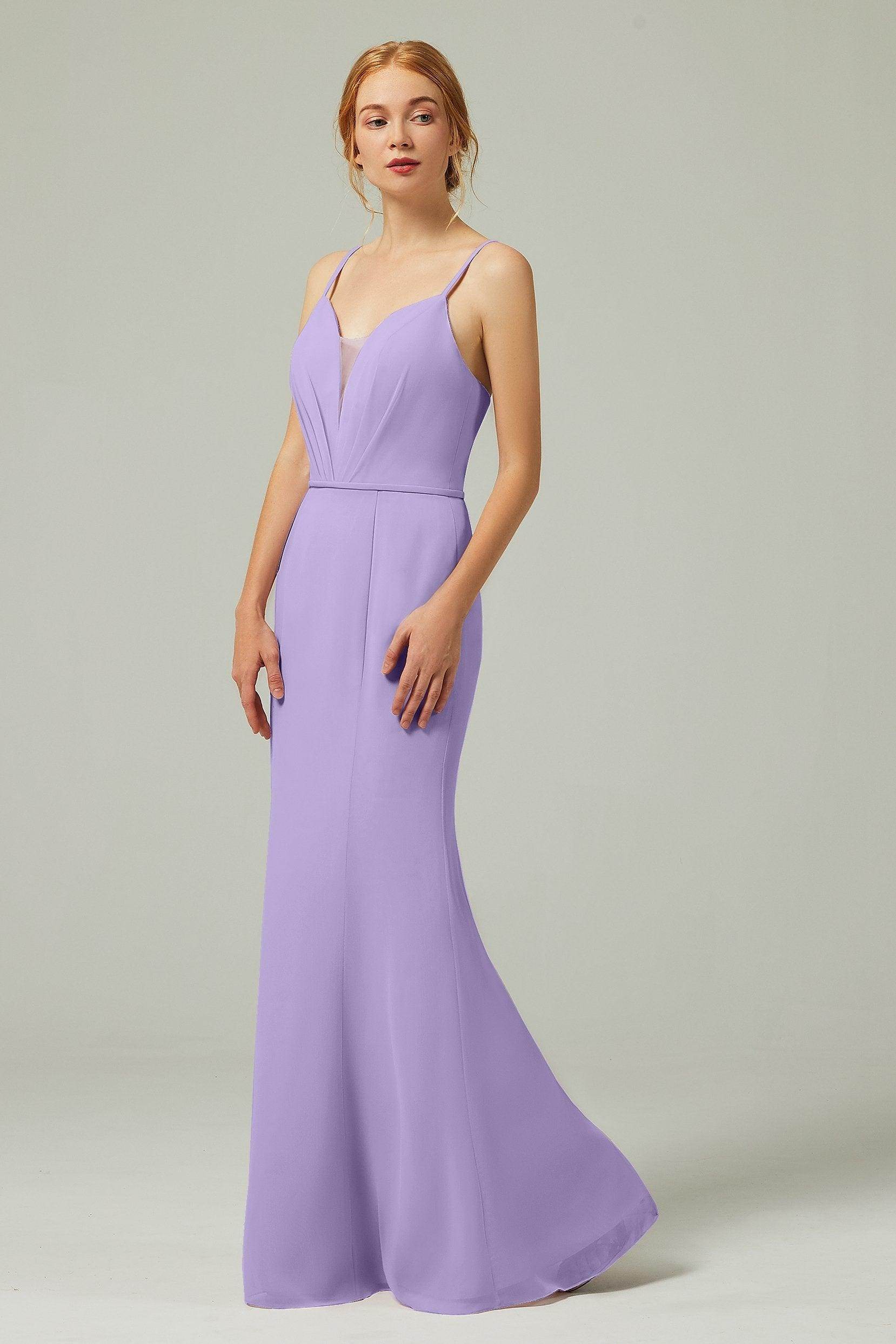 Trumpet-Mermaid Floor Length Chiffon Bridesmaid Dress CB0319