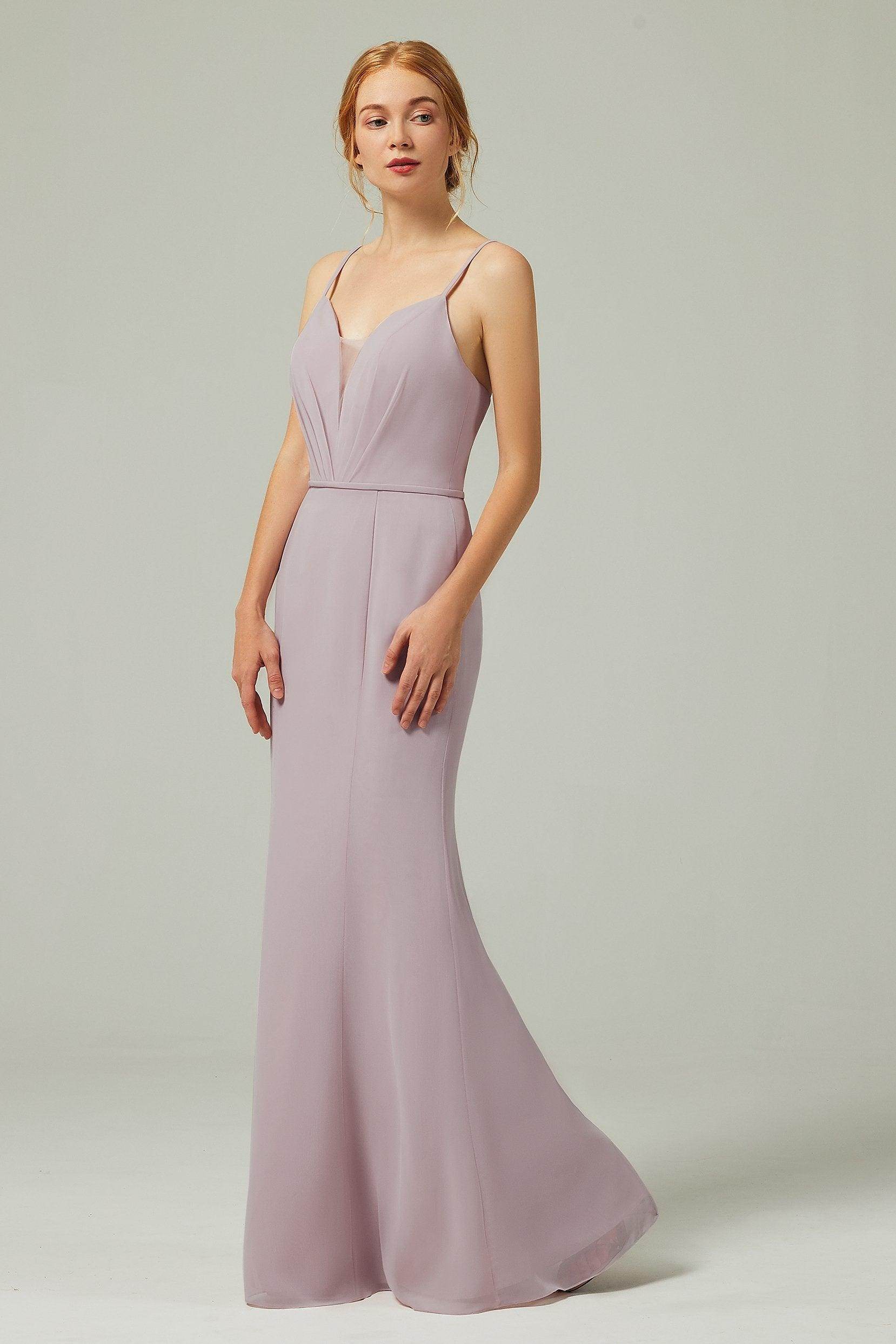Trumpet-Mermaid Floor Length Chiffon Bridesmaid Dress CB0319