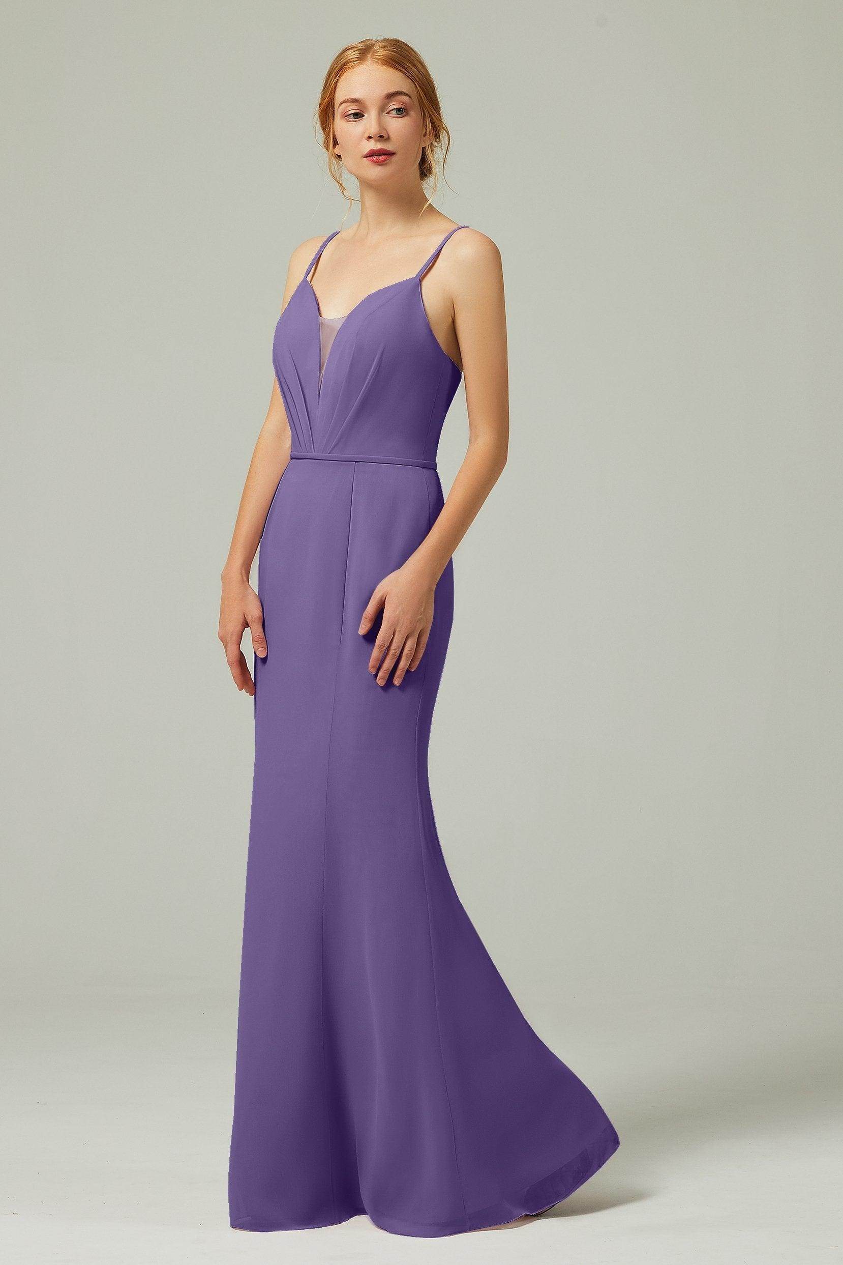 Trumpet-Mermaid Floor Length Chiffon Bridesmaid Dress CB0319