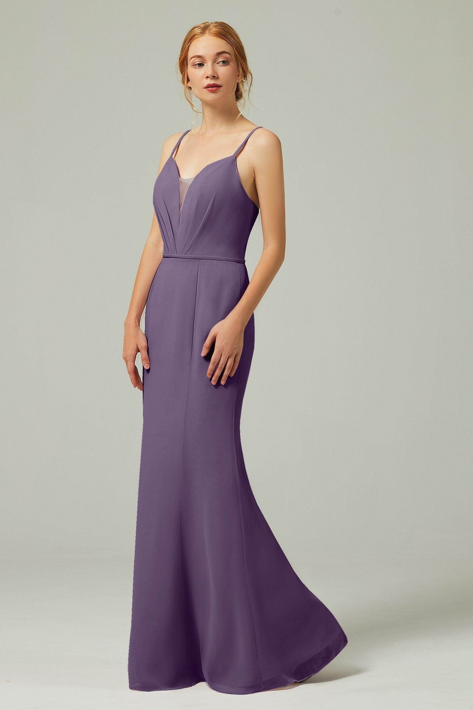 Trumpet-Mermaid Floor Length Chiffon Bridesmaid Dress CB0319