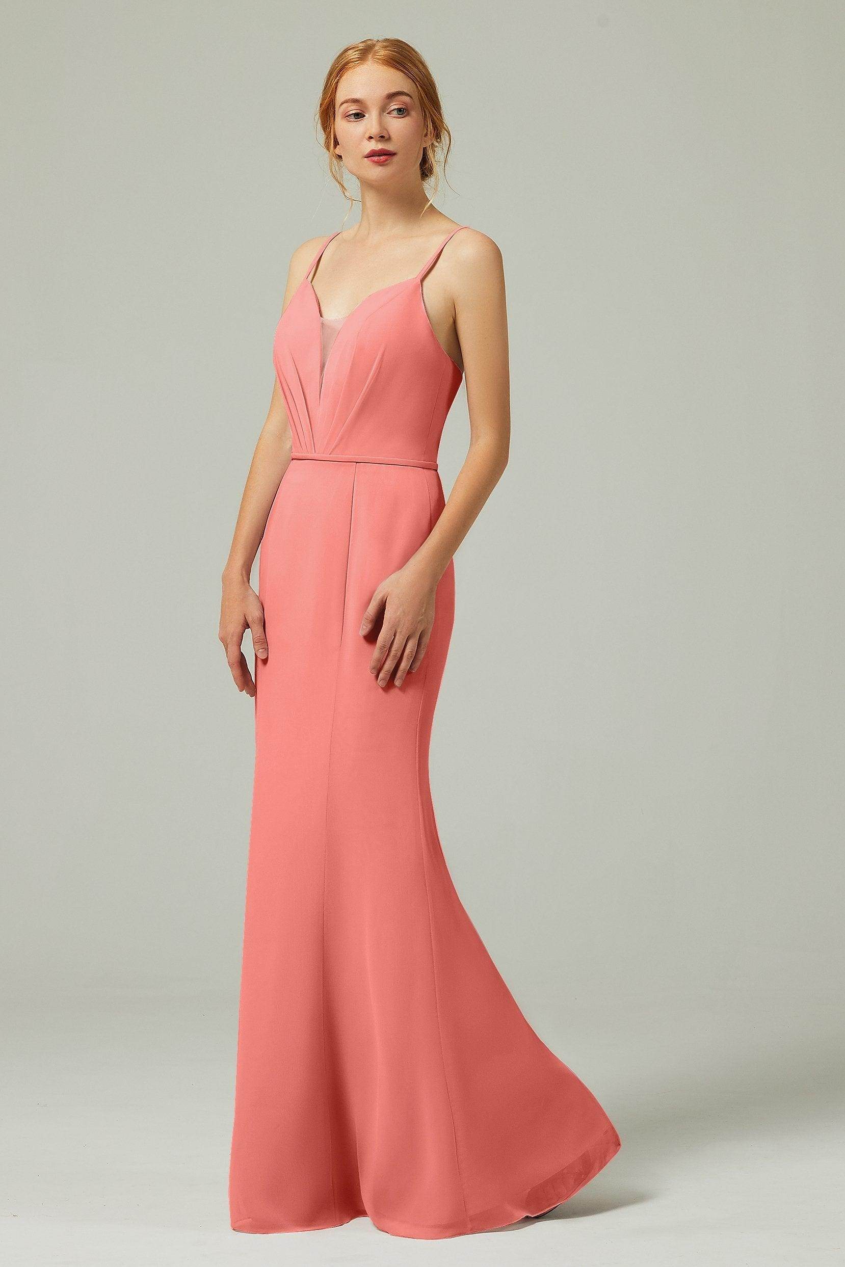 Trumpet-Mermaid Floor Length Chiffon Bridesmaid Dress CB0319