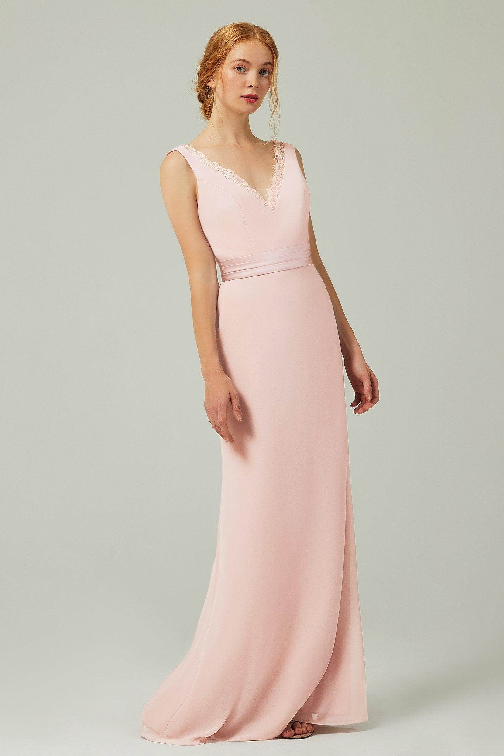 Sheath-Column Floor Length Chiffon Bridesmaid Dress CB0320
