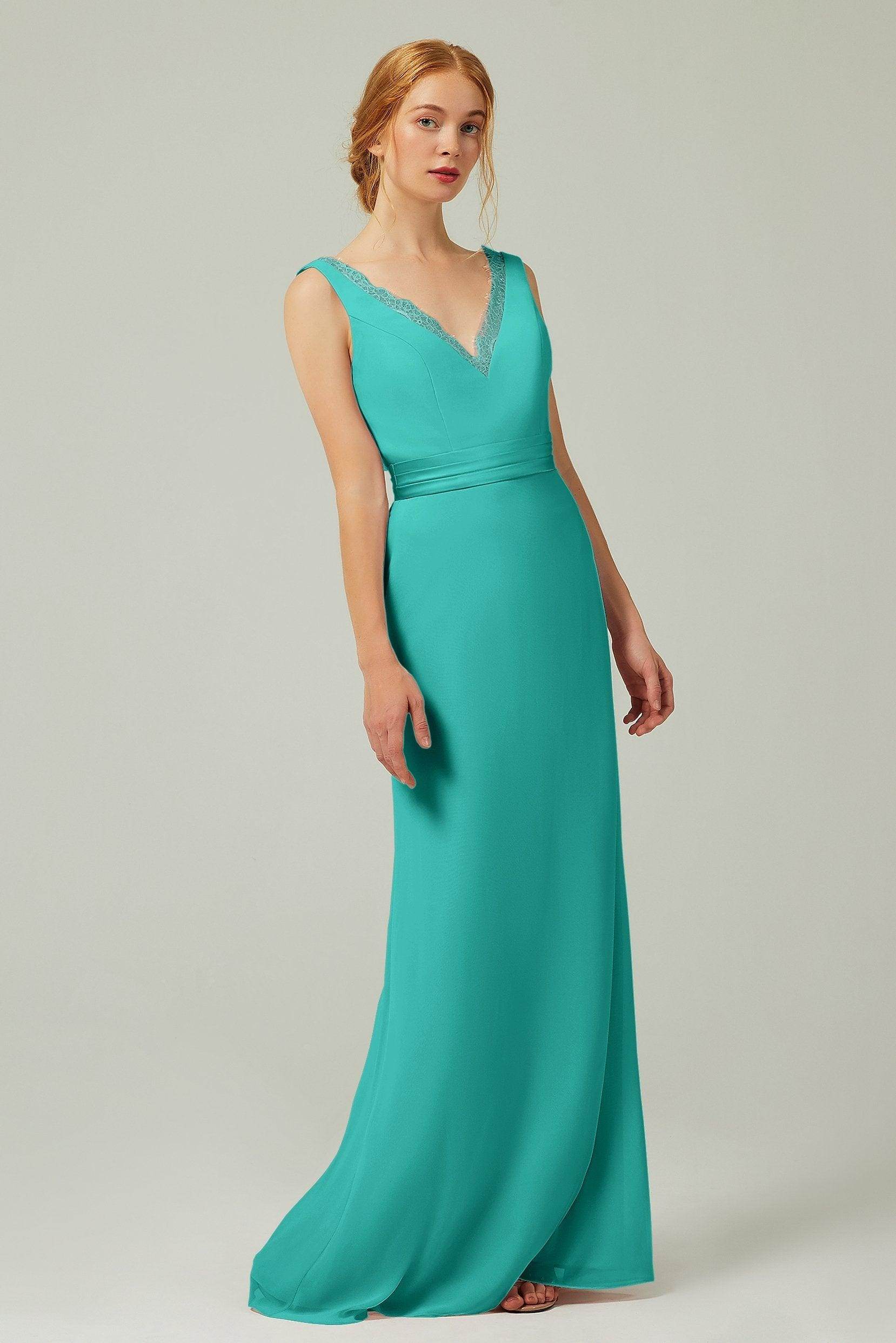 Sheath-Column Floor Length Chiffon Bridesmaid Dress CB0320