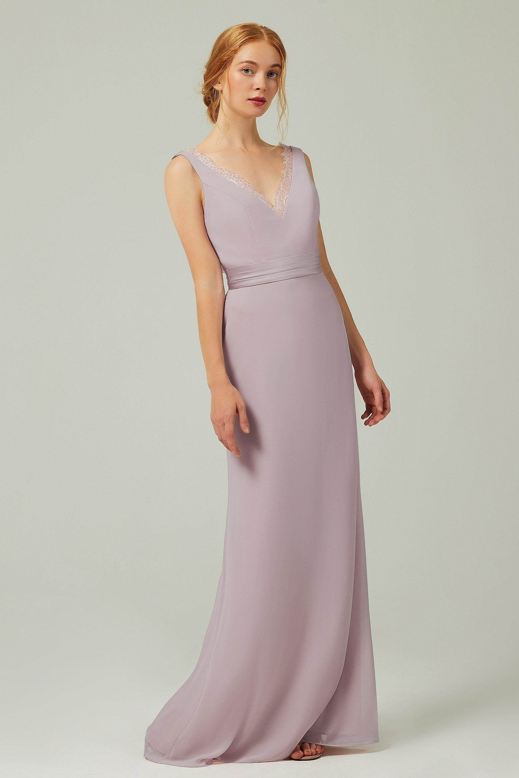 Sheath-Column Floor Length Chiffon Bridesmaid Dress CB0320