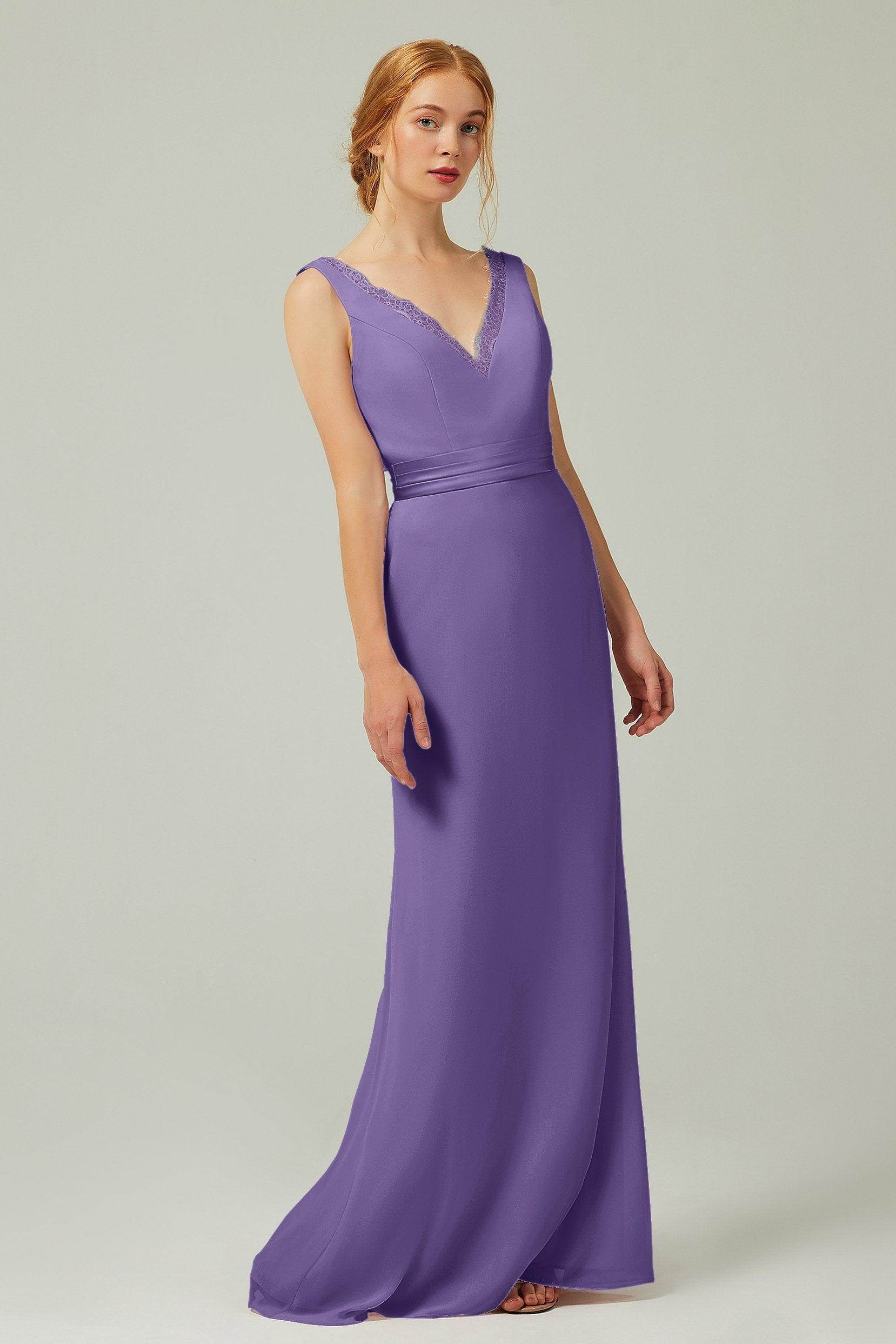 Sheath-Column Floor Length Chiffon Bridesmaid Dress CB0320