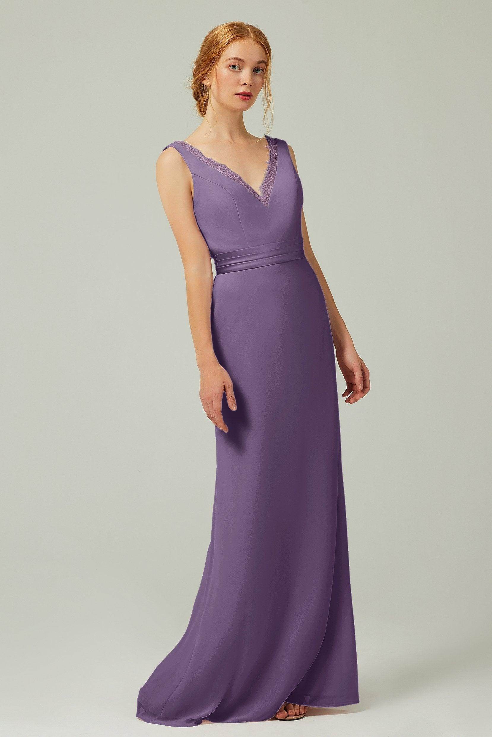 Sheath-Column Floor Length Chiffon Bridesmaid Dress CB0320