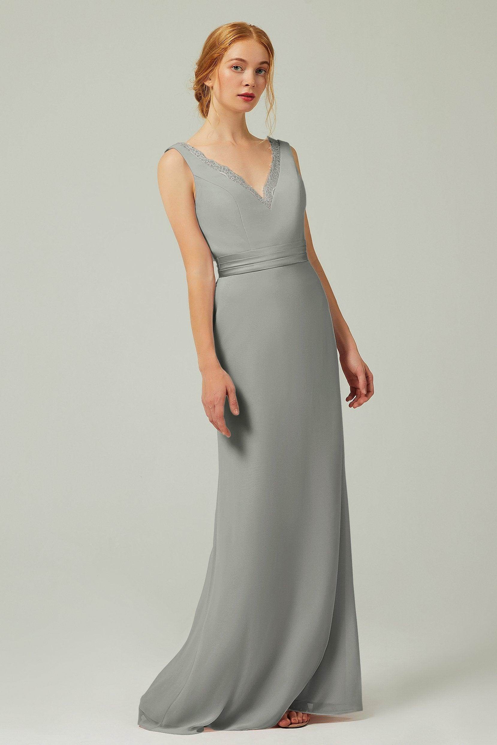 Sheath-Column Floor Length Chiffon Bridesmaid Dress CB0320