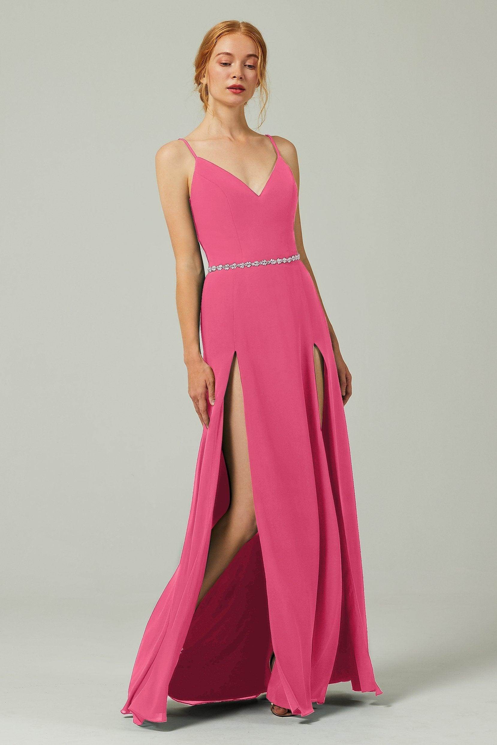 A-Line Floor Length Chiffon Bridesmaid Dress CB0321