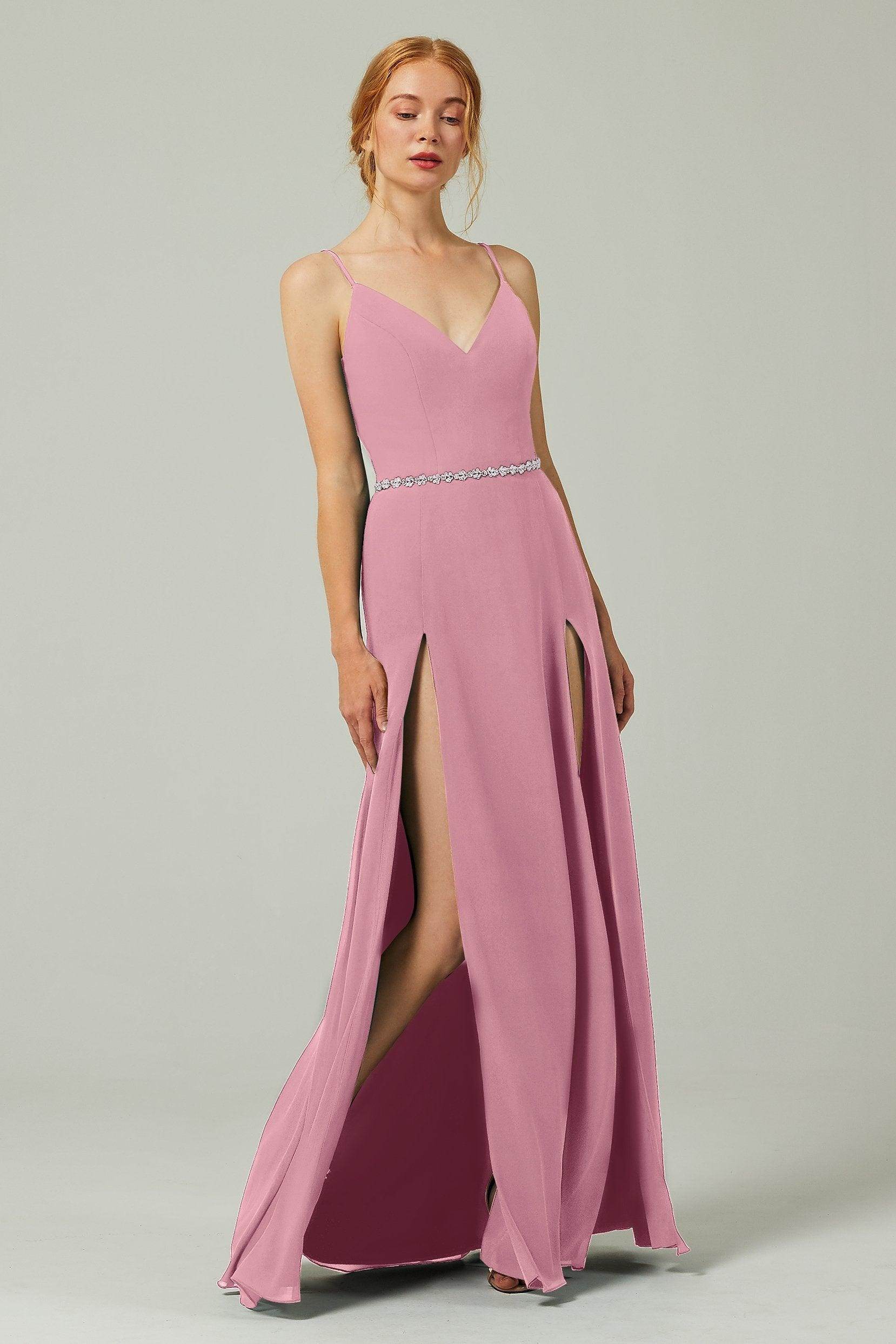 A-Line Floor Length Chiffon Bridesmaid Dress CB0321