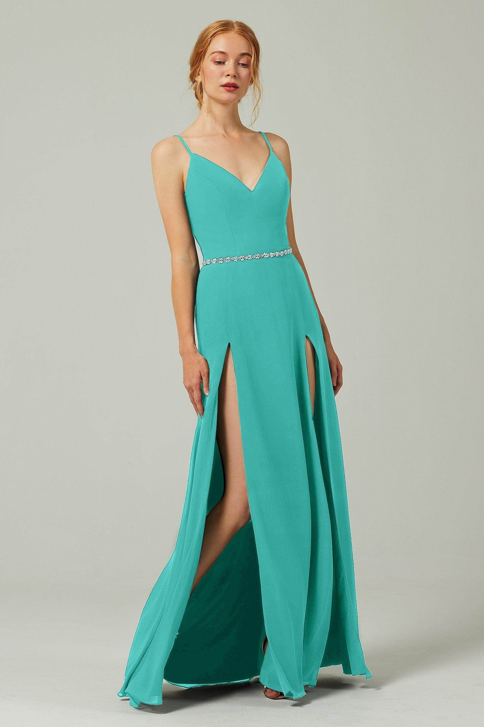 A-Line Floor Length Chiffon Bridesmaid Dress CB0321