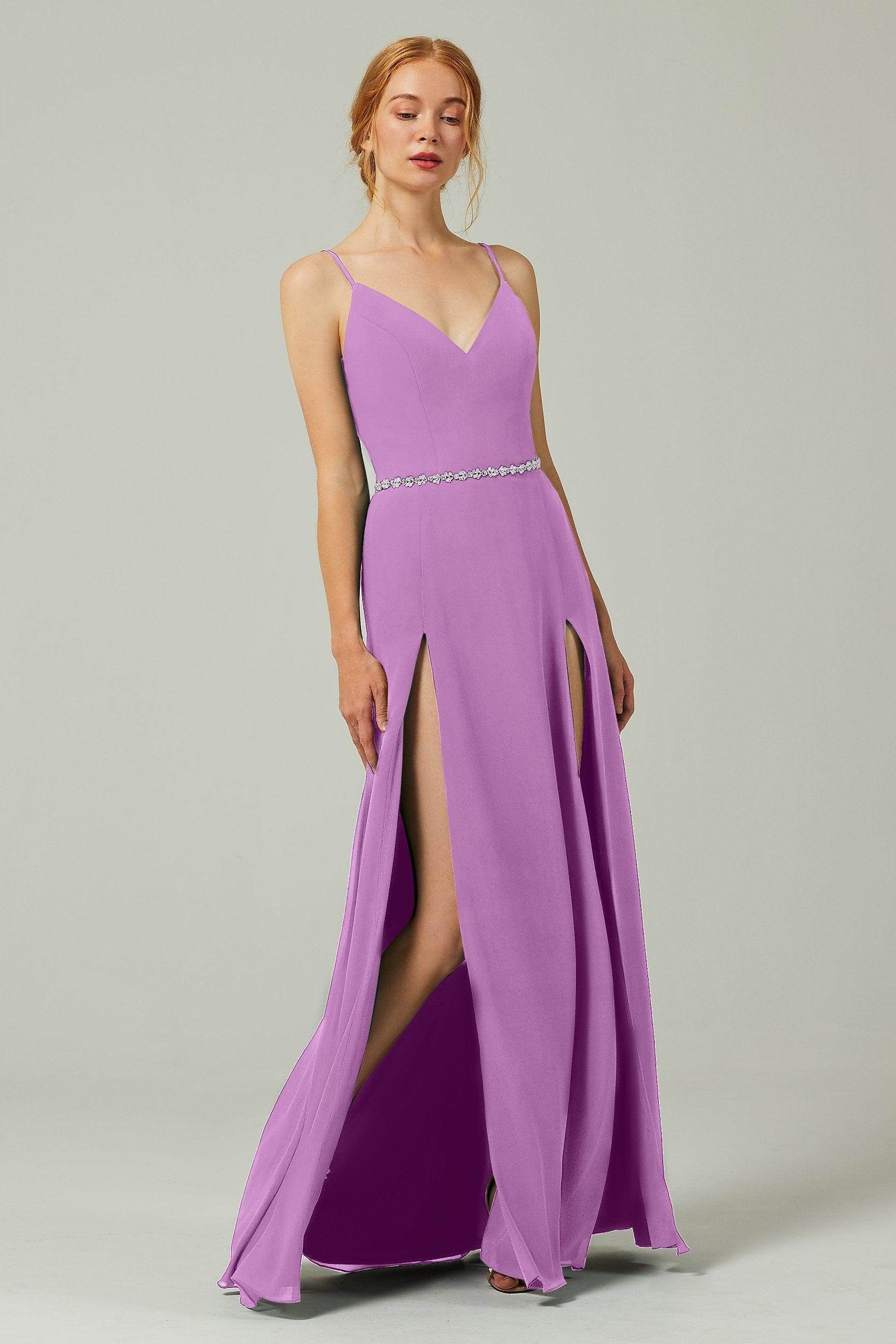 A-Line Floor Length Chiffon Bridesmaid Dress CB0321