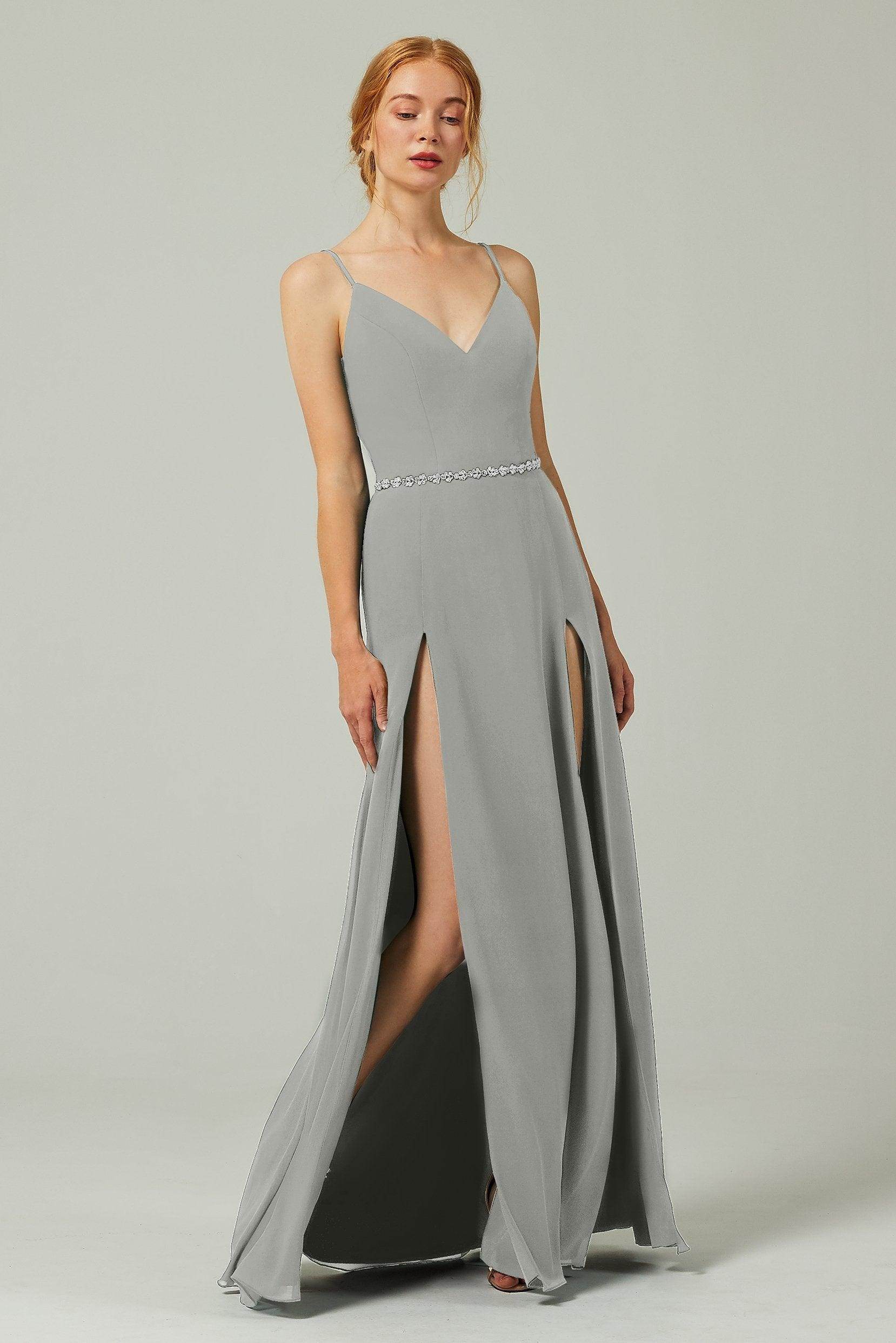 A-Line Floor Length Chiffon Bridesmaid Dress CB0321