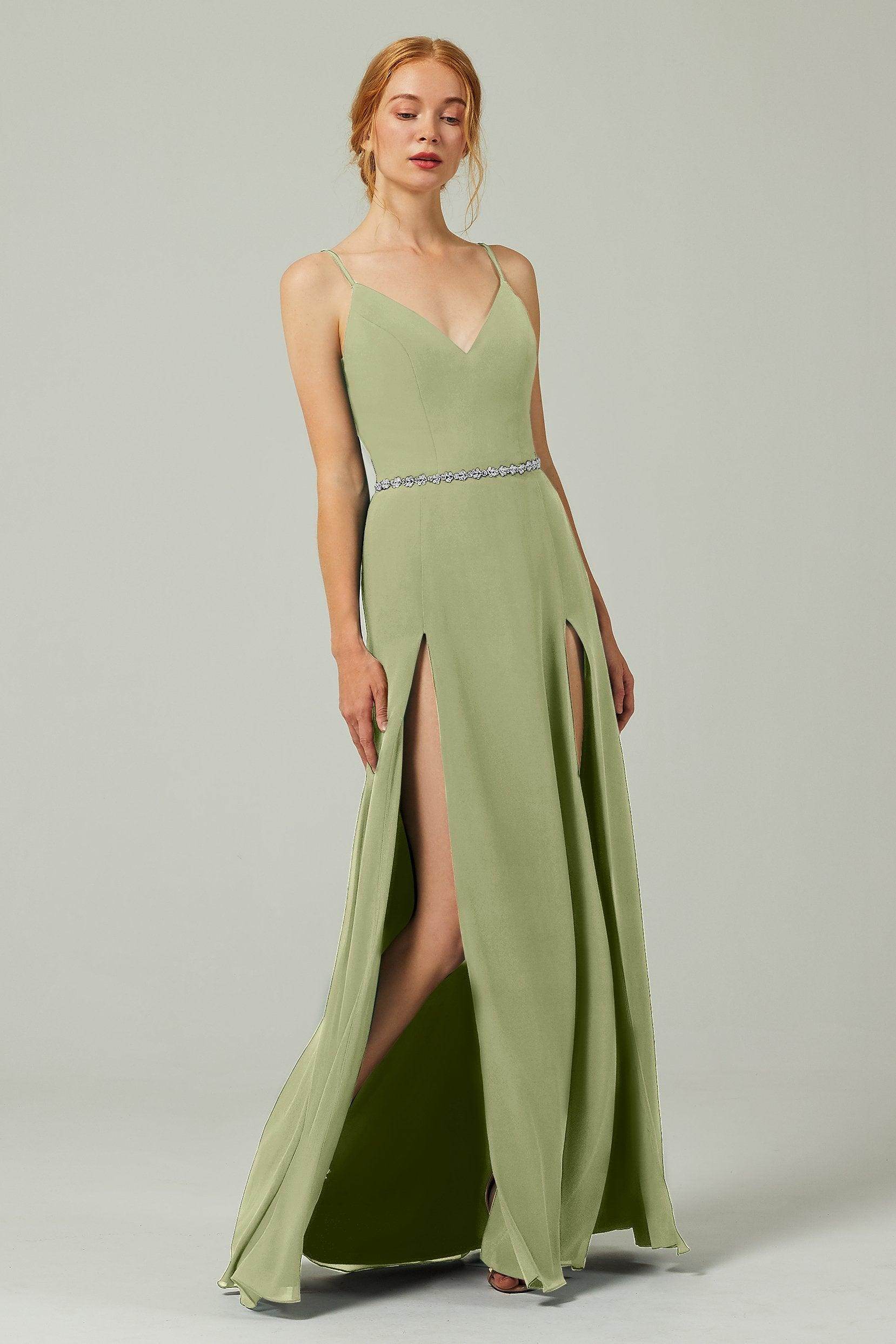 A-Line Floor Length Chiffon Bridesmaid Dress CB0321