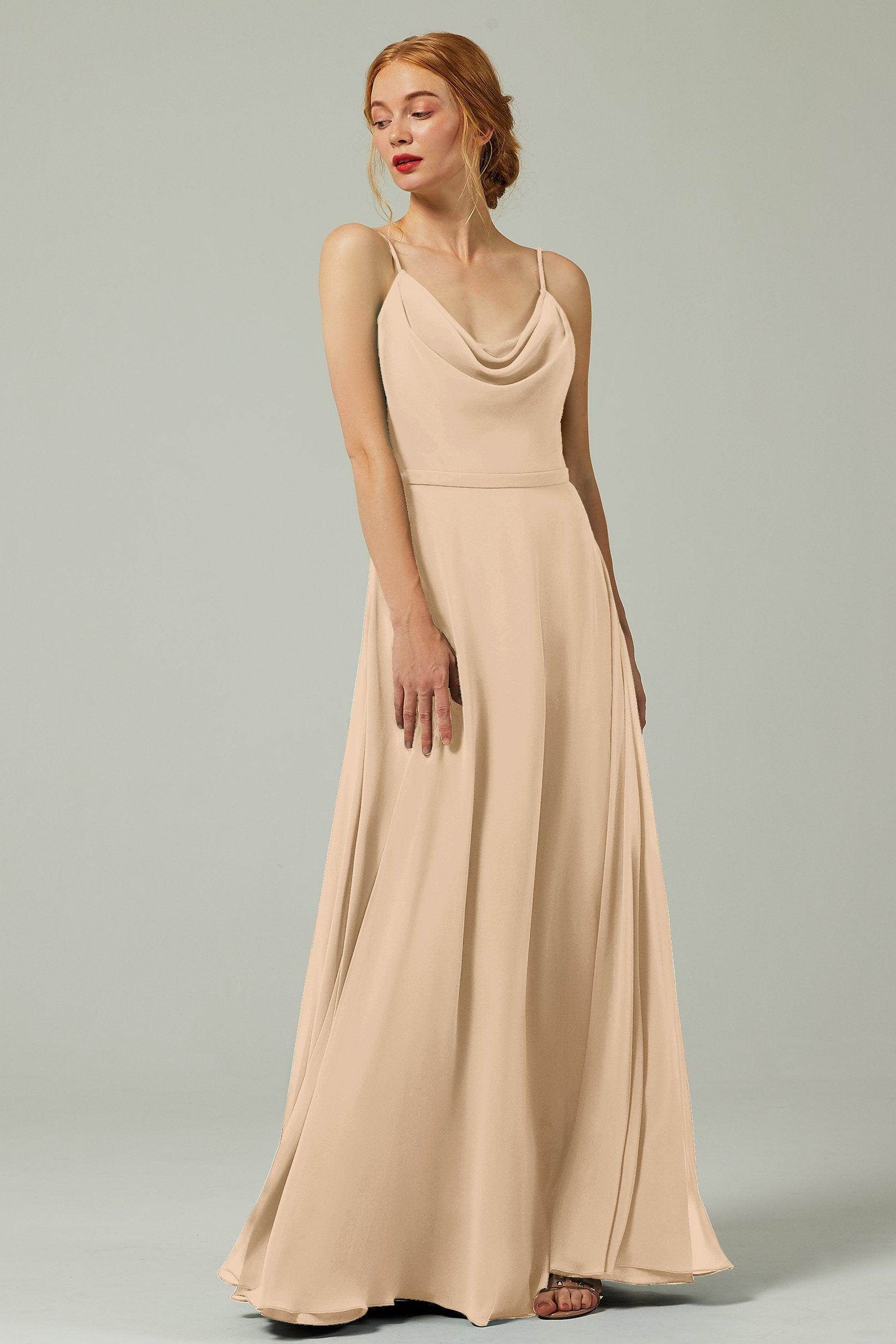 A-Line Floor Length Chiffon Bridesmaid Dress CB0322