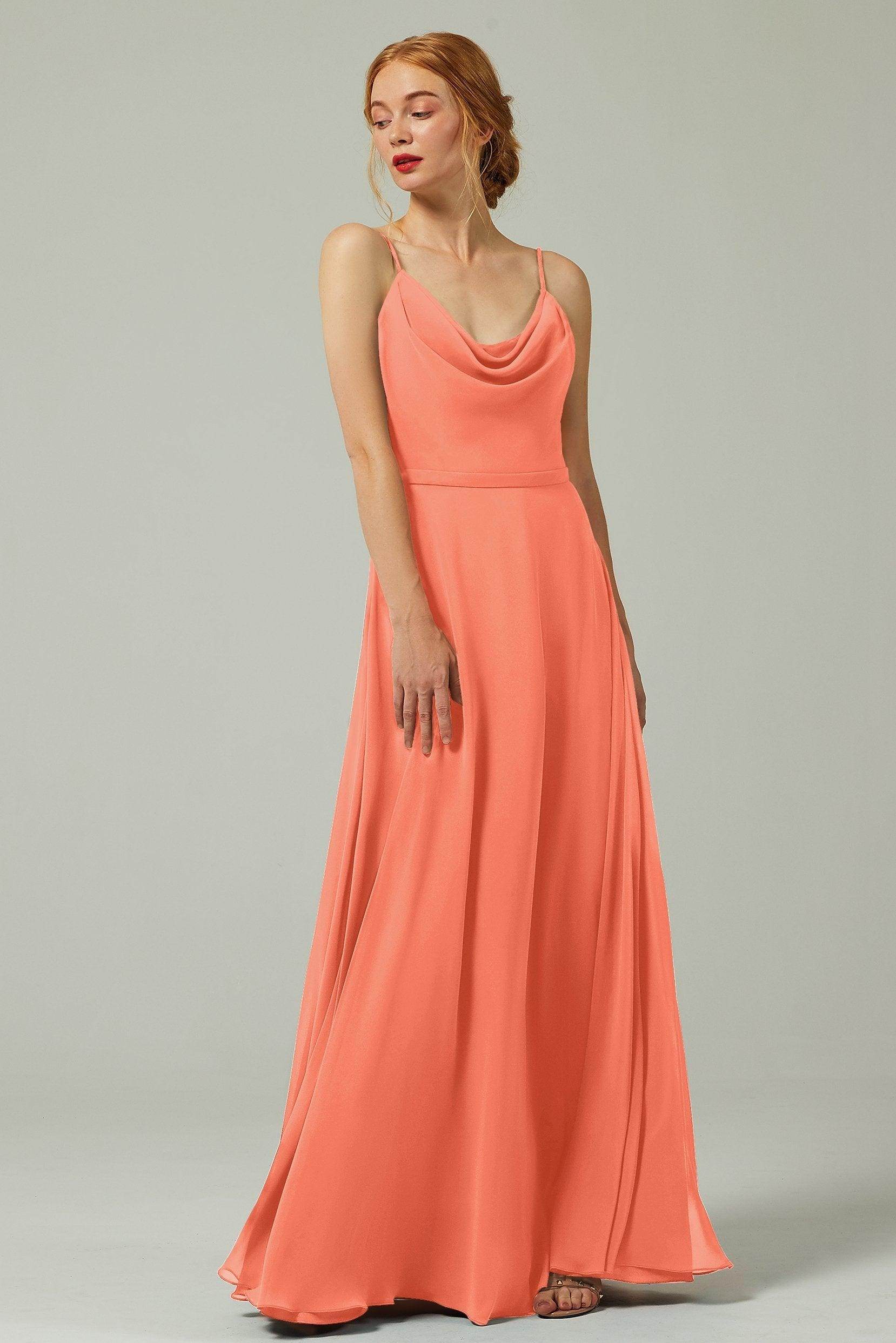 A-Line Floor Length Chiffon Bridesmaid Dress CB0322