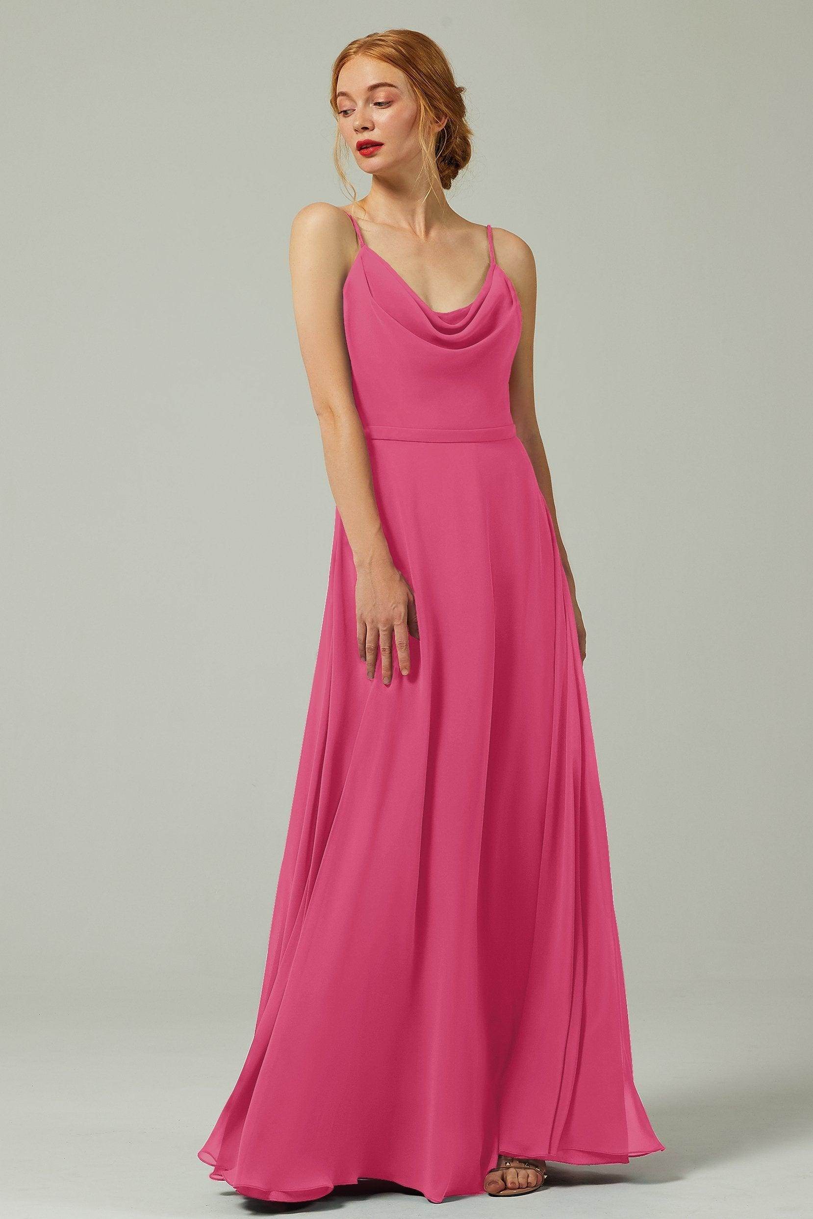 A-Line Floor Length Chiffon Bridesmaid Dress CB0322